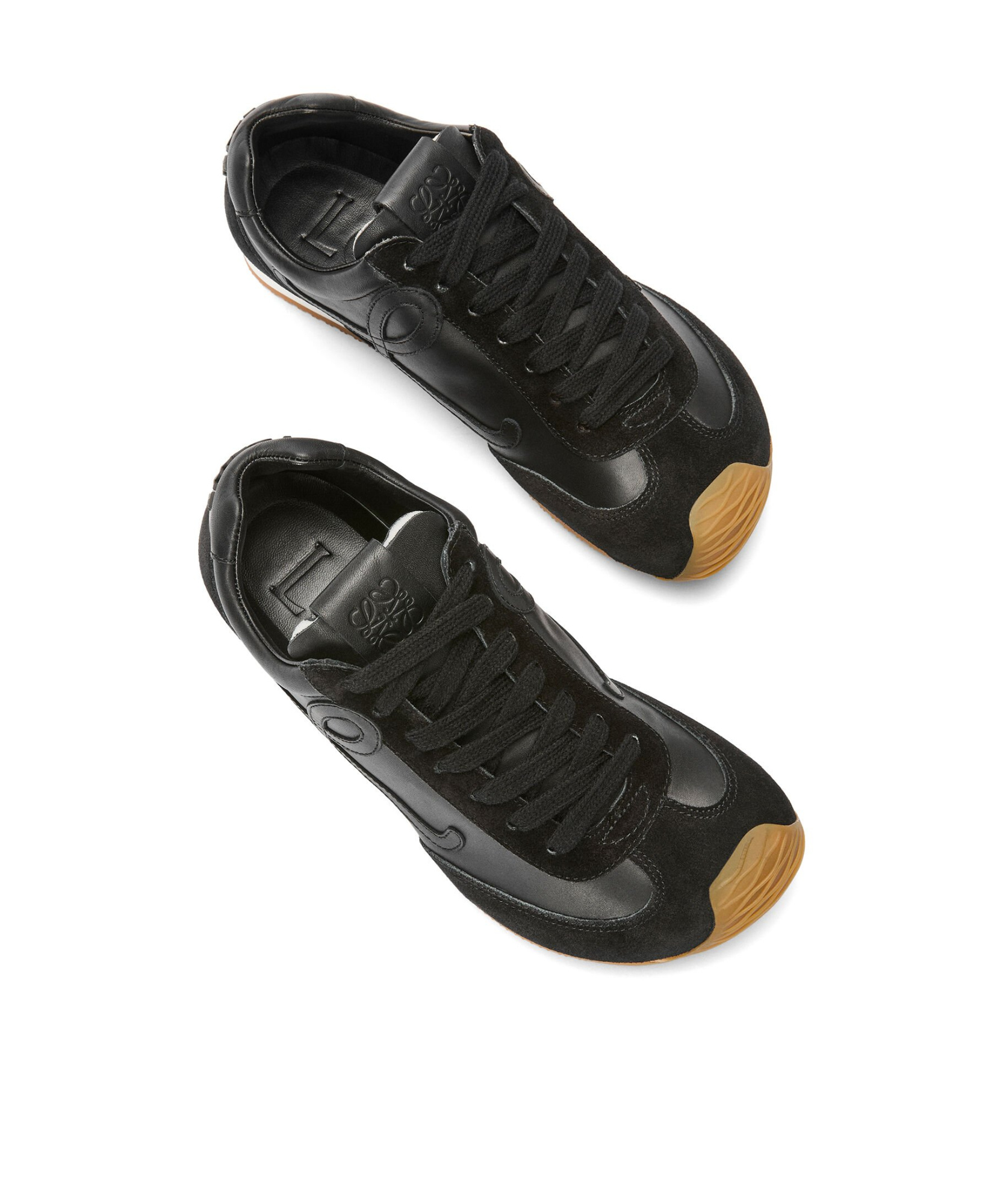 Loewe Ballet Runner 2.0 Suede-trimmed Leather Sneakers In Black