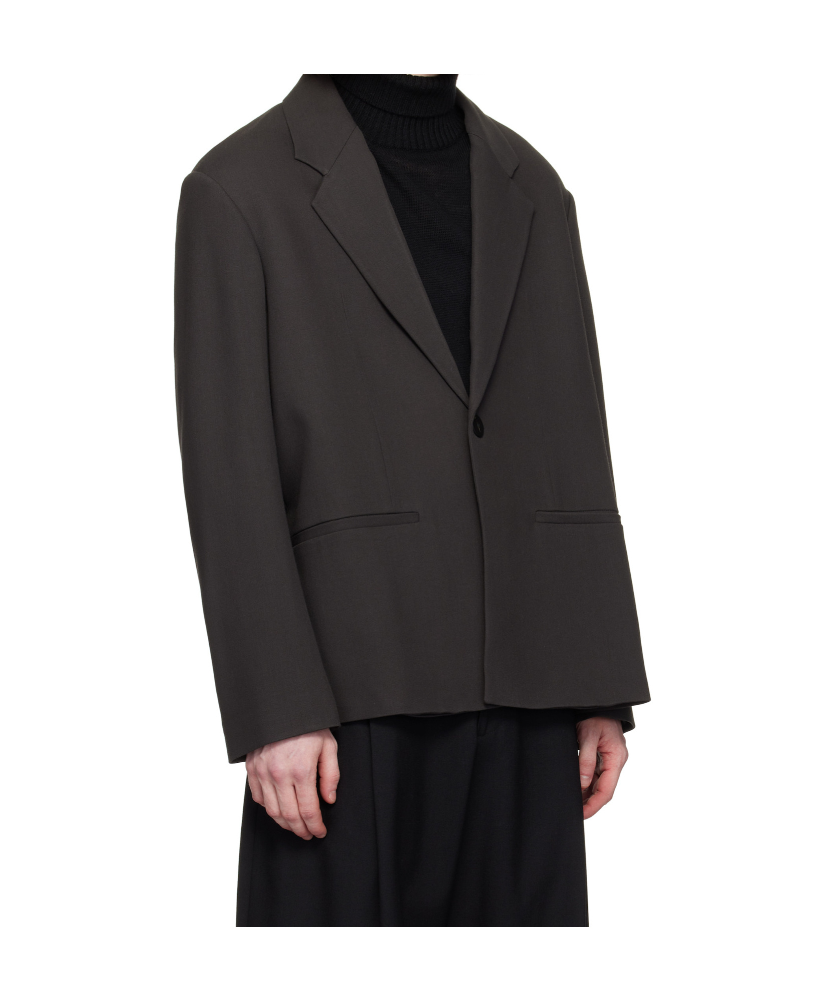 Studio Nicholson Oversized Blazer Notched Lapel Front Pockets In Black