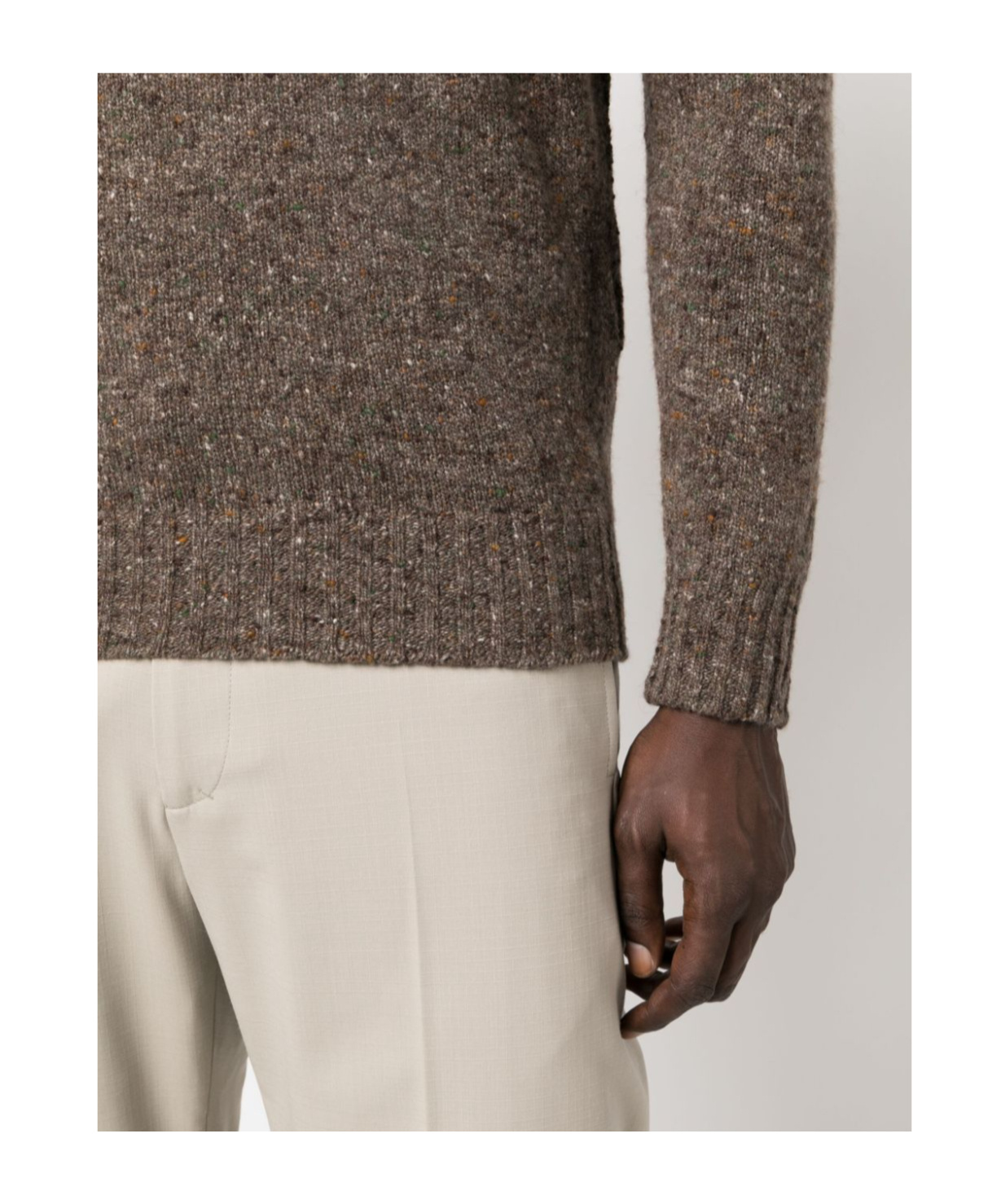 Drumohr Brown Knitted Wool Blend Sweater In Black