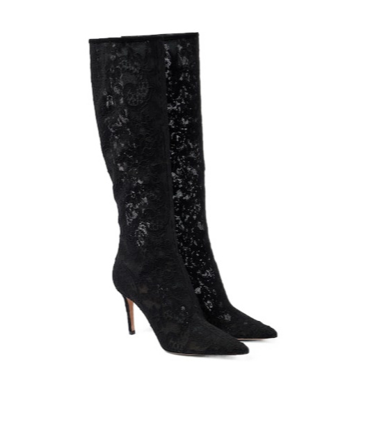 Gianvito Rossi Lace-up Knee-high Boots In Black