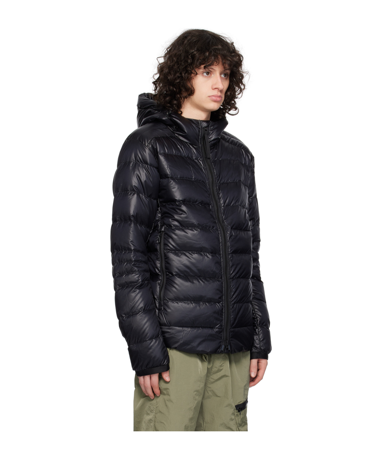 Shop Canada Goose Zipper Long-sleeved Down Jacket In Black