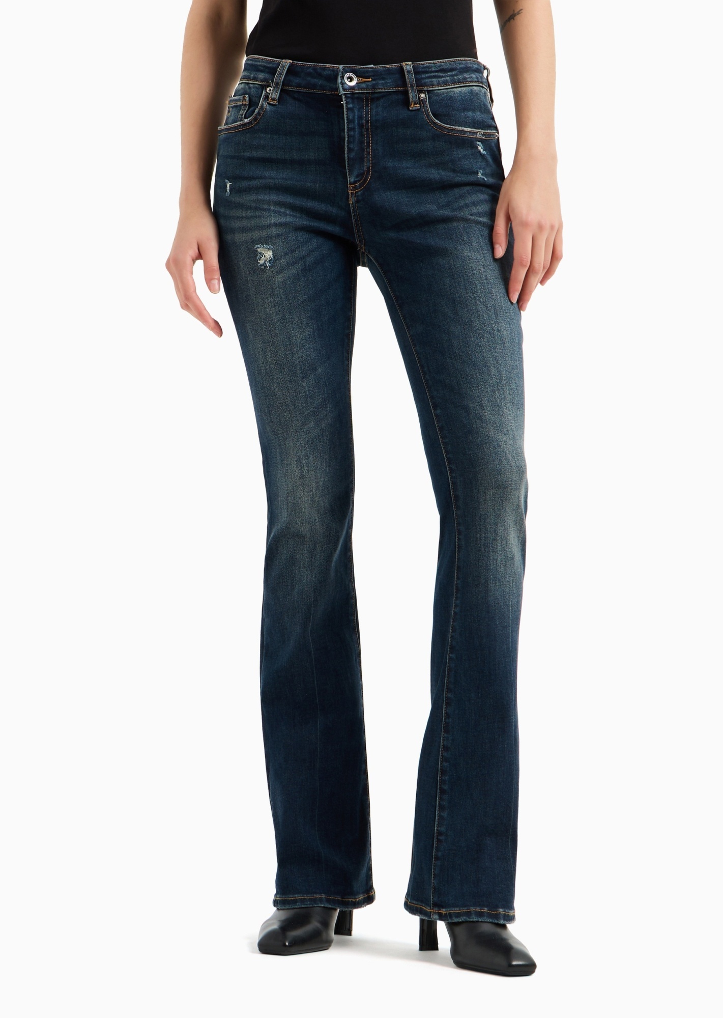Shop Armani Exchange Multi-pocket Jeans In Denim Indigo
