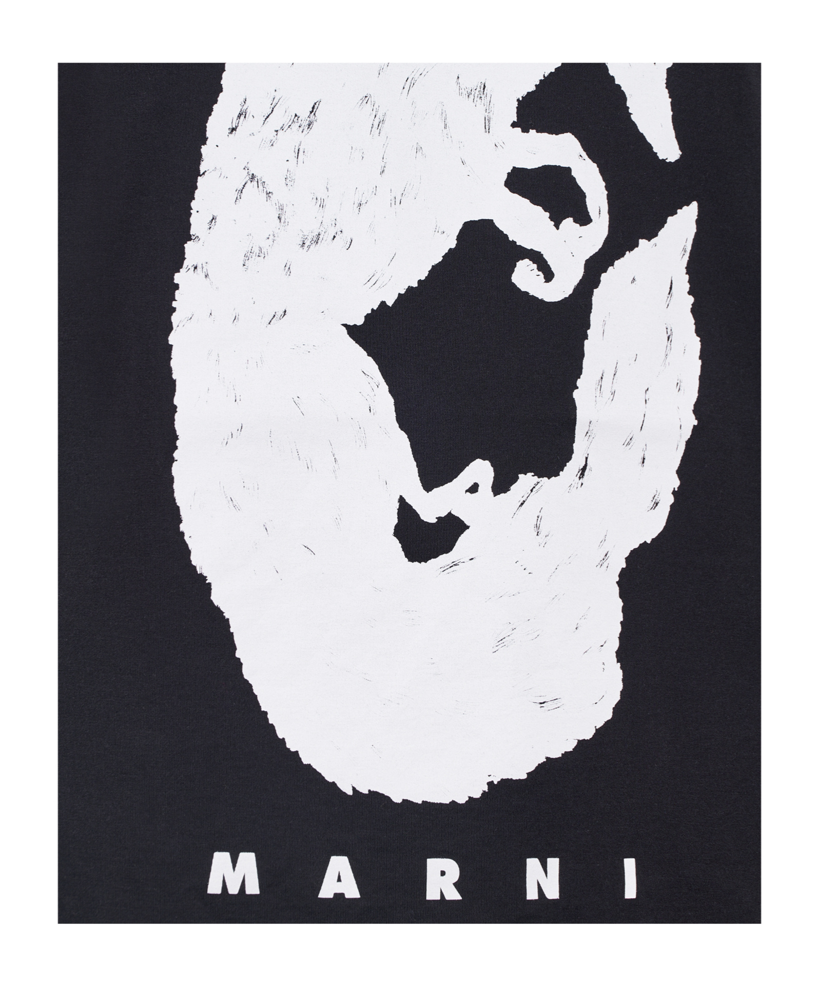 Marni Classic Black Cotton T-shirt With Unique Graphic Design In Black
