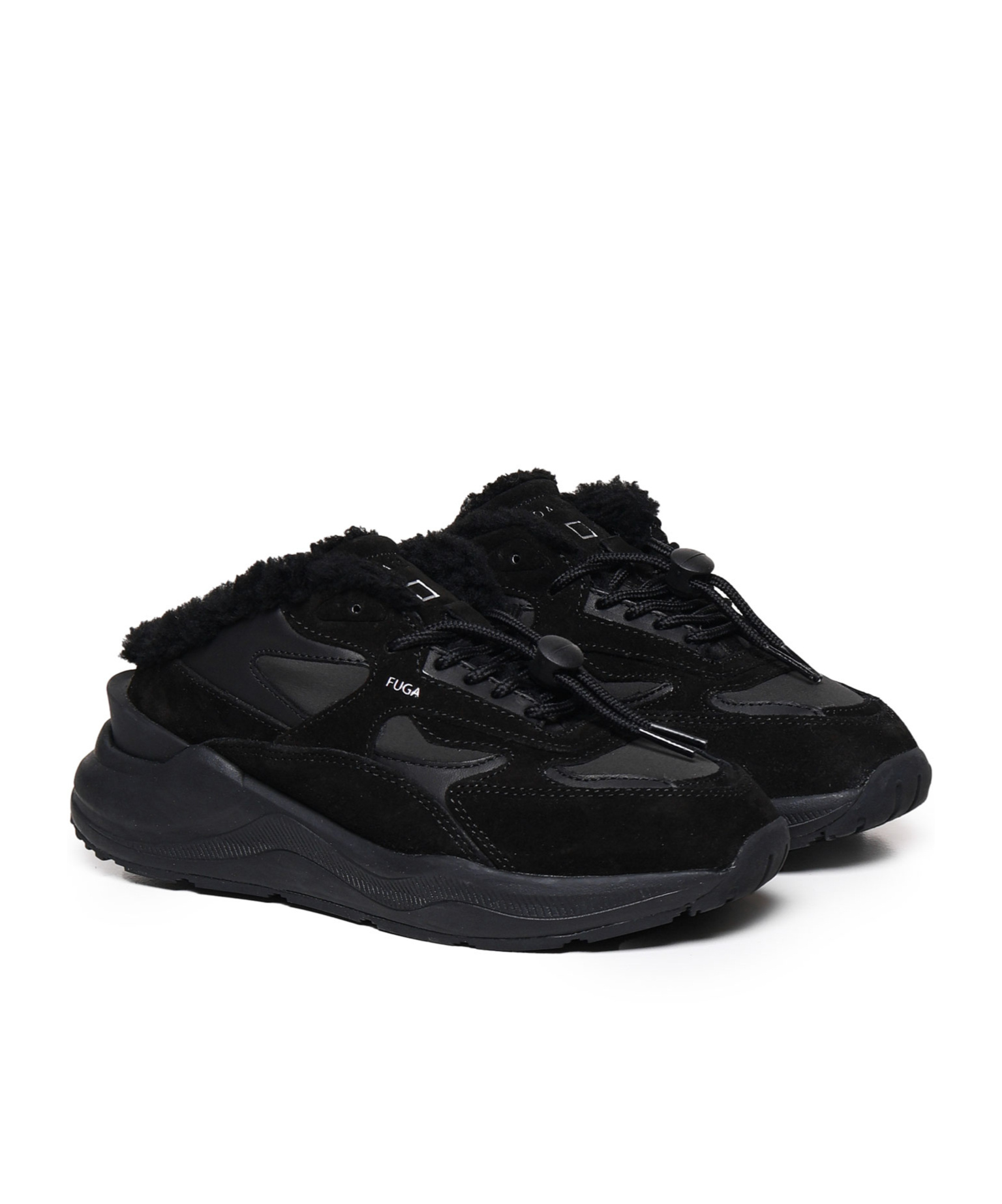 Date Leather Trainers In Black