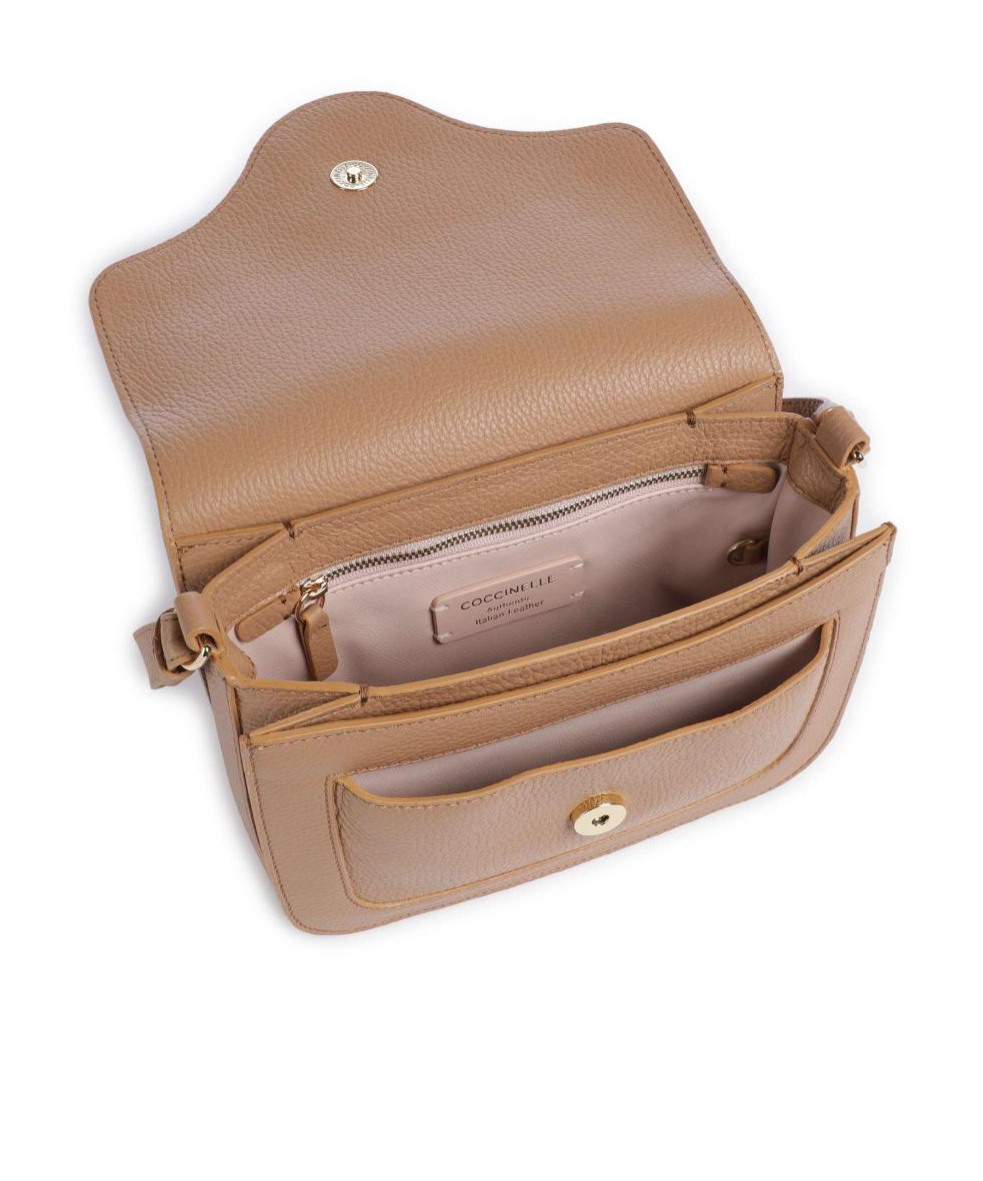 Coccinelle Flip Shoulder Bag In Nude
