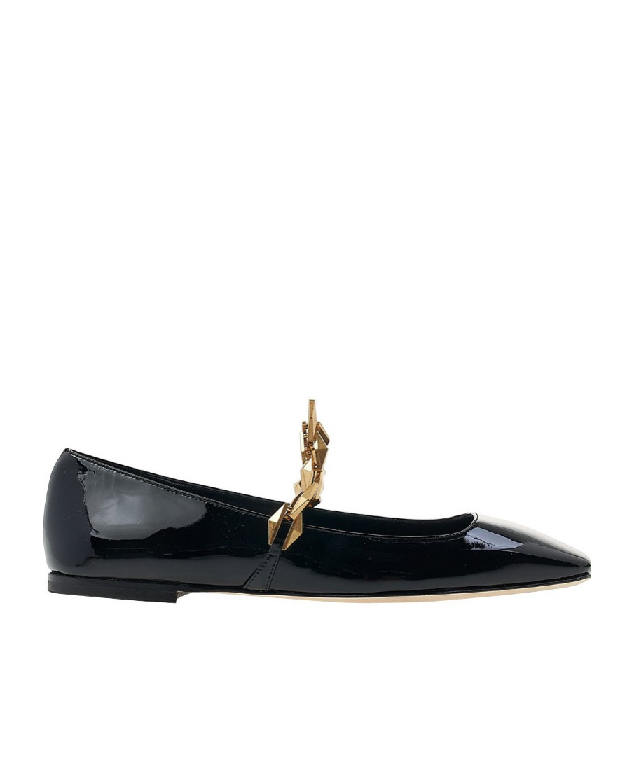 Jimmy Choo Logo Flats In Black