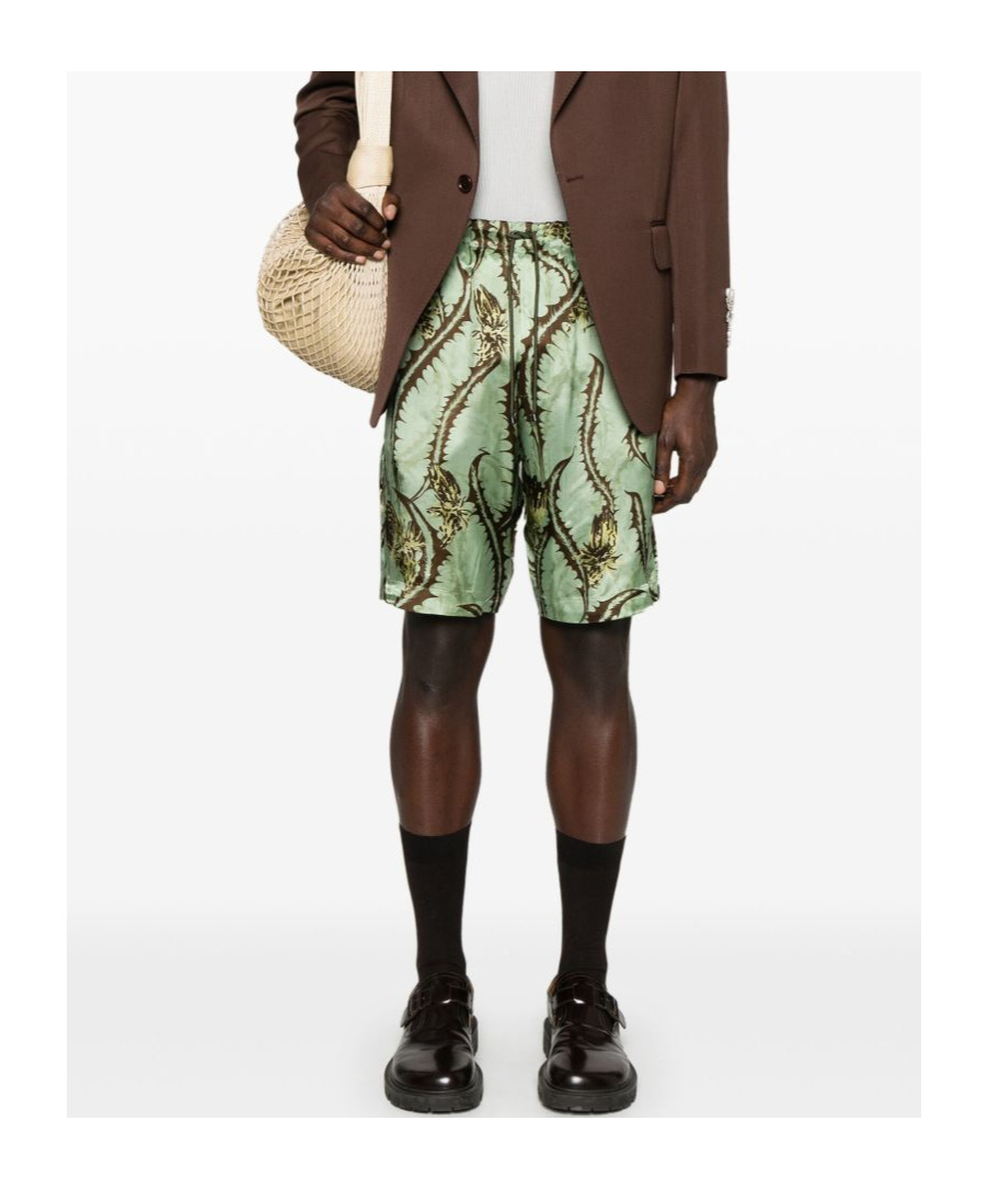 Dries Van Noten Piperi Thistle Print Shorts