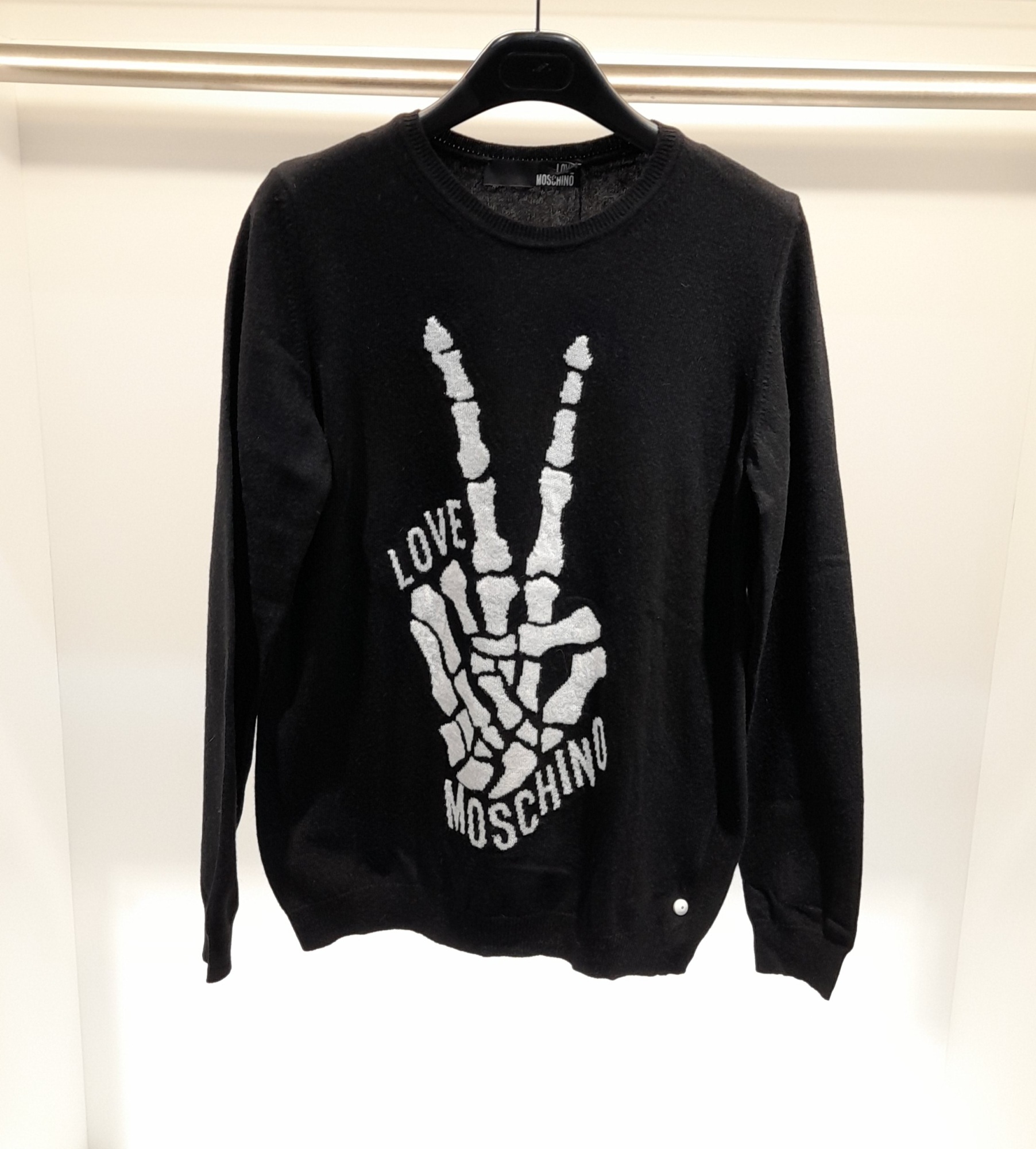 Moschino Long-sleeved Sweater In Black