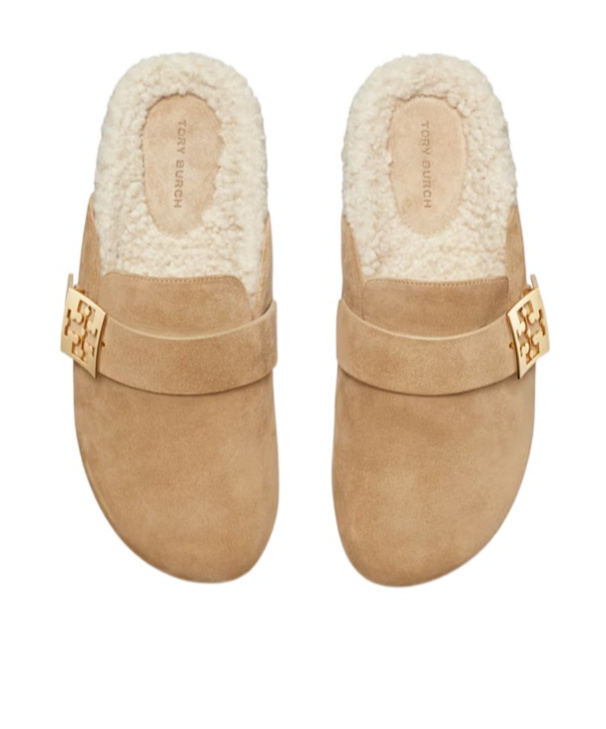 Tory Burch Mules Mellow In Shearling Color Taupe In Nude