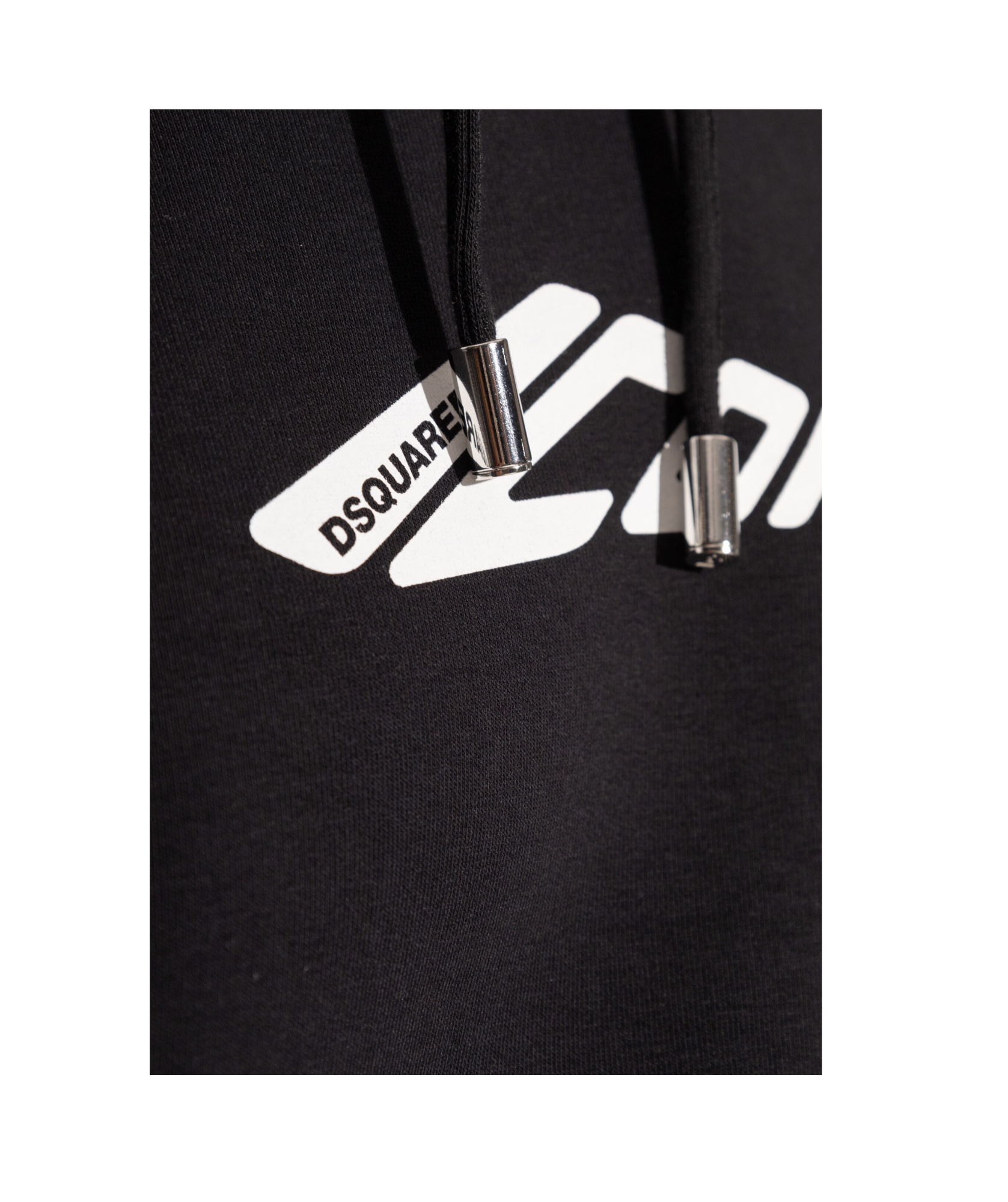 Dsquared2 D2 Logo Printed Drawstring Hoodie In Black