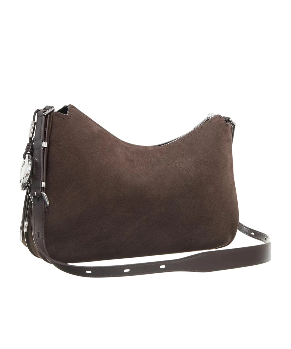 Michael Kors Suede Leather Shoulder Bag In Brown