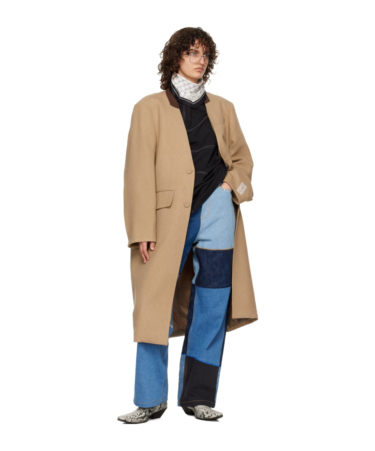 ADER ERROR Y-NECK BUTTON COAT