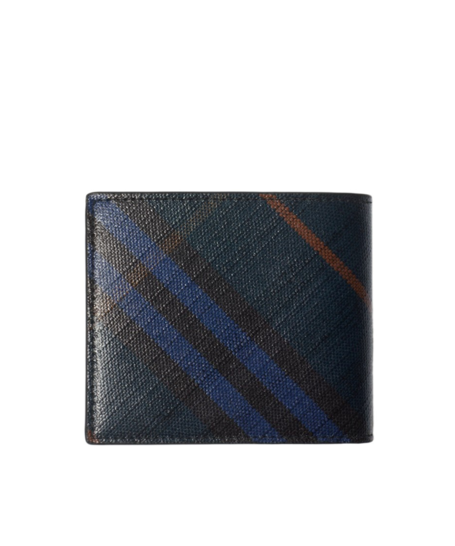 Burberry Check Slim Bifold Wallet In Black