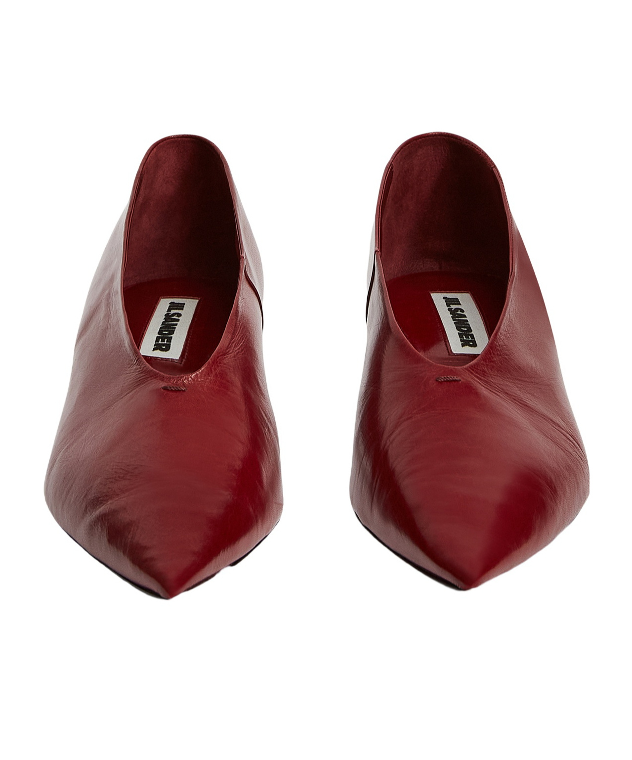 Jil Sander Glossed-leather Pumps In Red