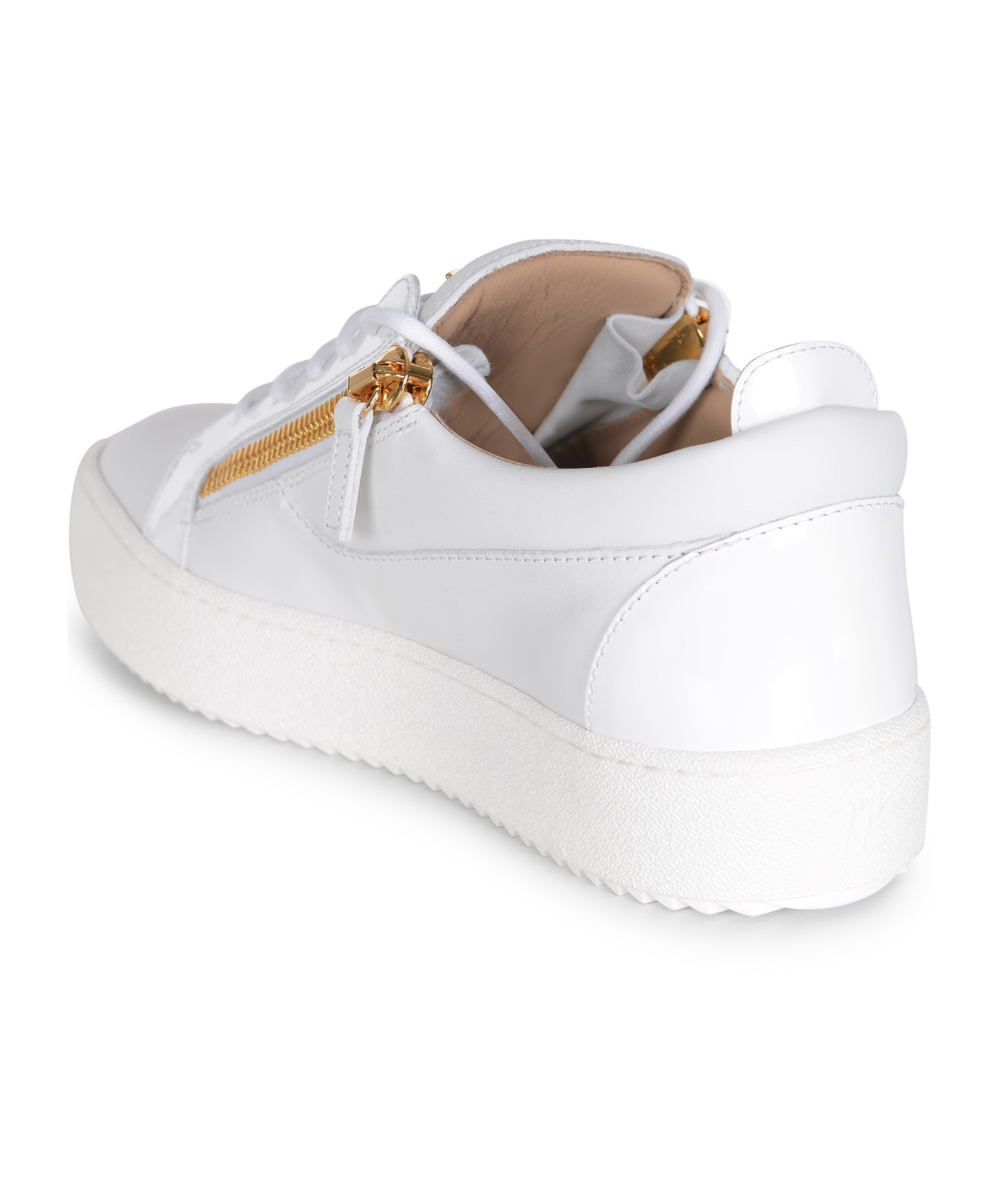 Giuseppe Zanotti Frankie Zip-fastening Lace-up Sneakers In White