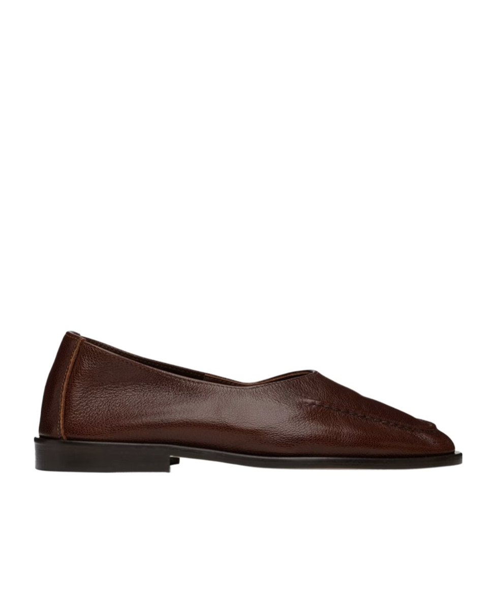 Hereu Brown Juliol Winter Supple Shiny Ballerina Flats In Maroon