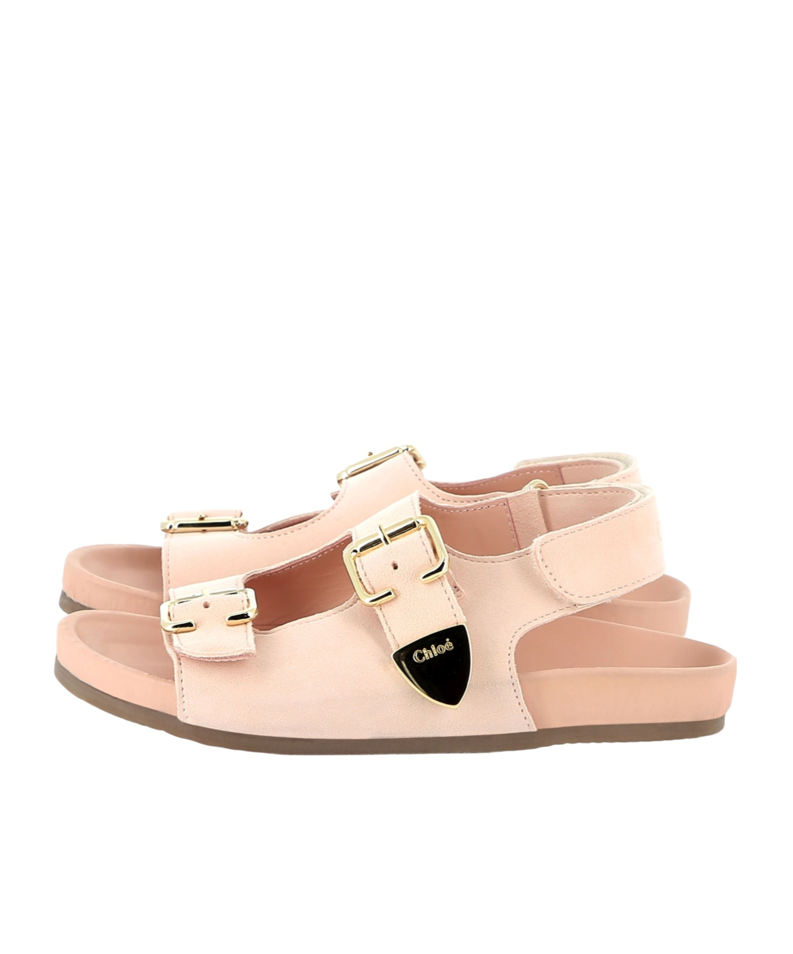 Chloé Open-toed Flat Sandals In Nude