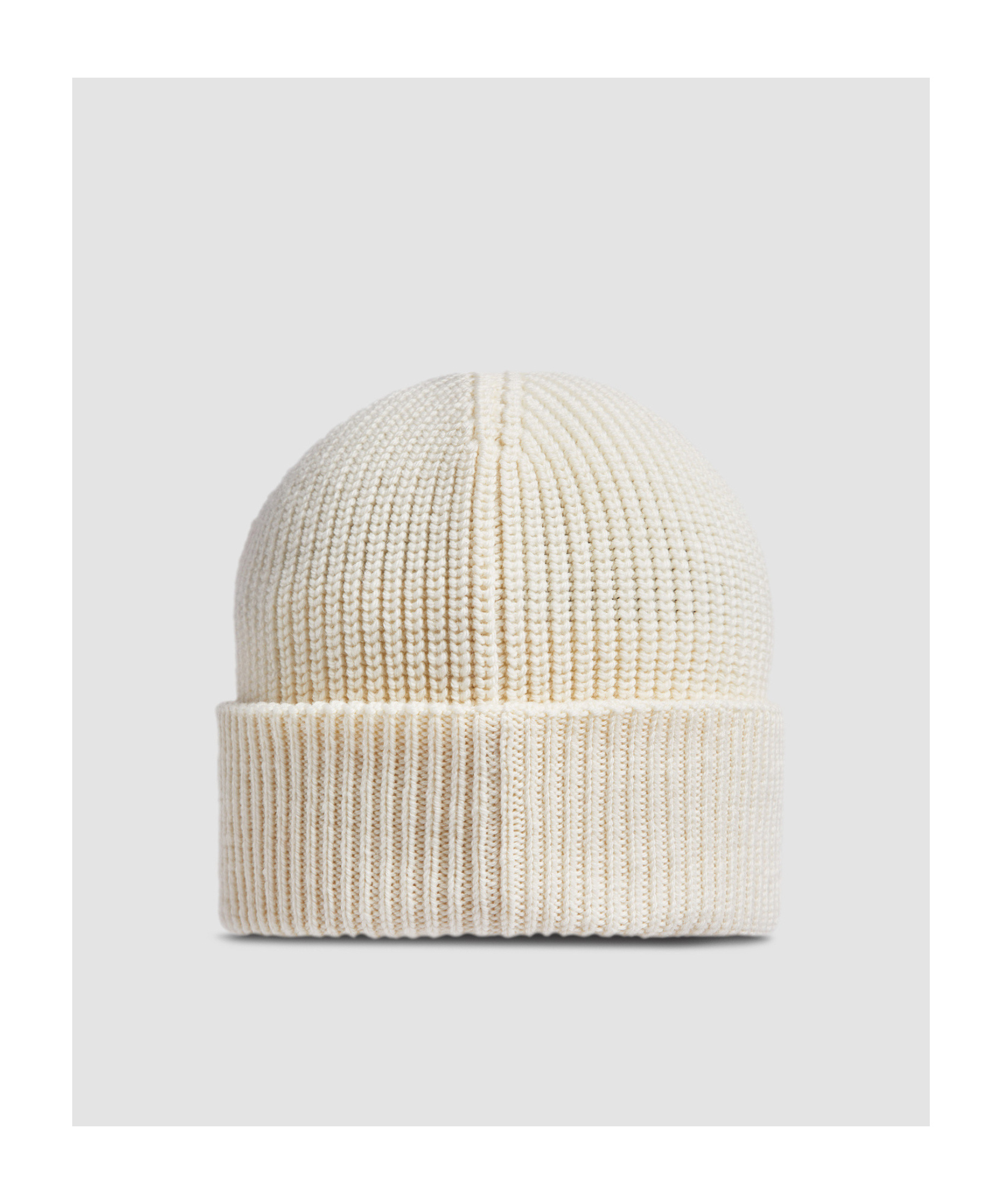 Moncler Logo-patch Wool Beanie Hat In White