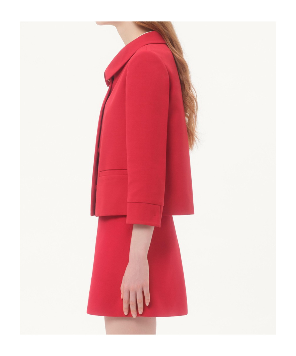 Valentino Womens Paris Heart-button Relaxed-fit Wool And Silk Jacket In Red