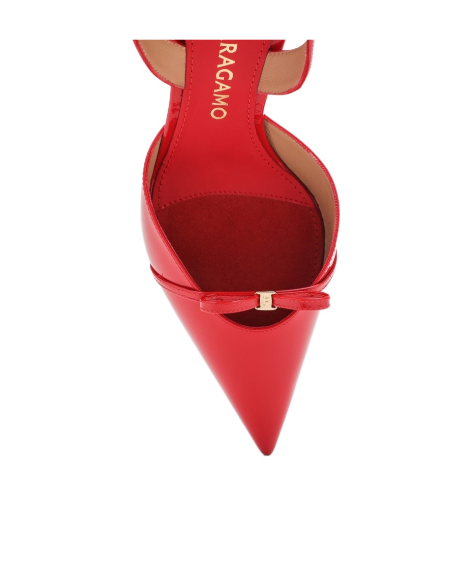 Ferragamo Pointed High-heeled Sandals In Red