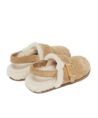 Fendi Logo Buckle Slippers In Nude