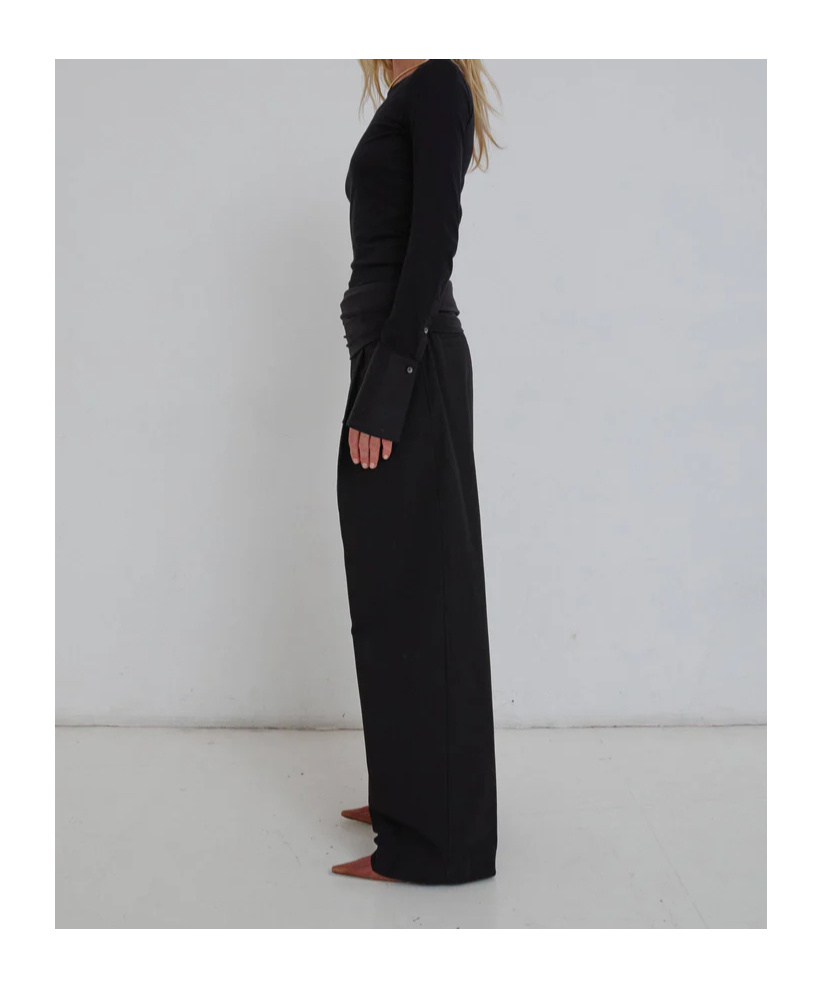 Darkpark Wendy Black Trousers With Elastic Waist In Black