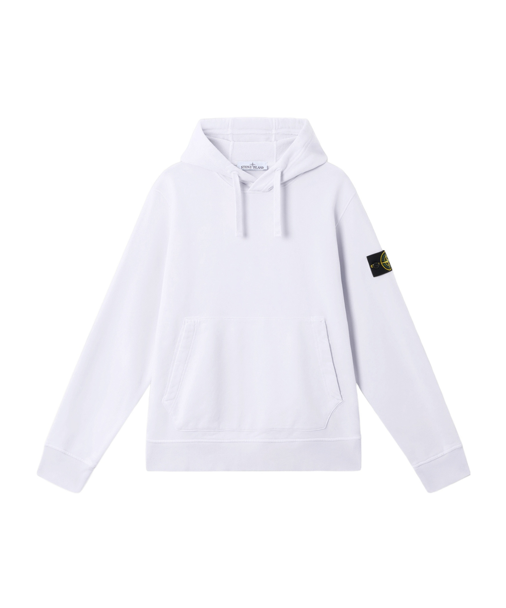 Stone Island Regular-fit Hooded Sweatshirt With Pouch Pocket In White