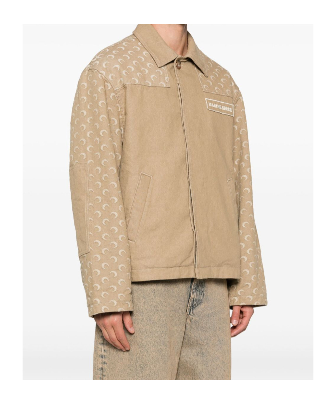 Marine Serre Long-sleeved Casual Jacket In Nude