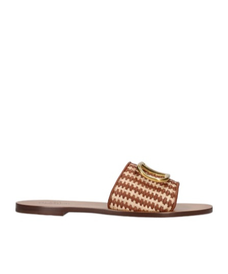 Valentino Garavani Metal Logo Flat-bottomed Sandals