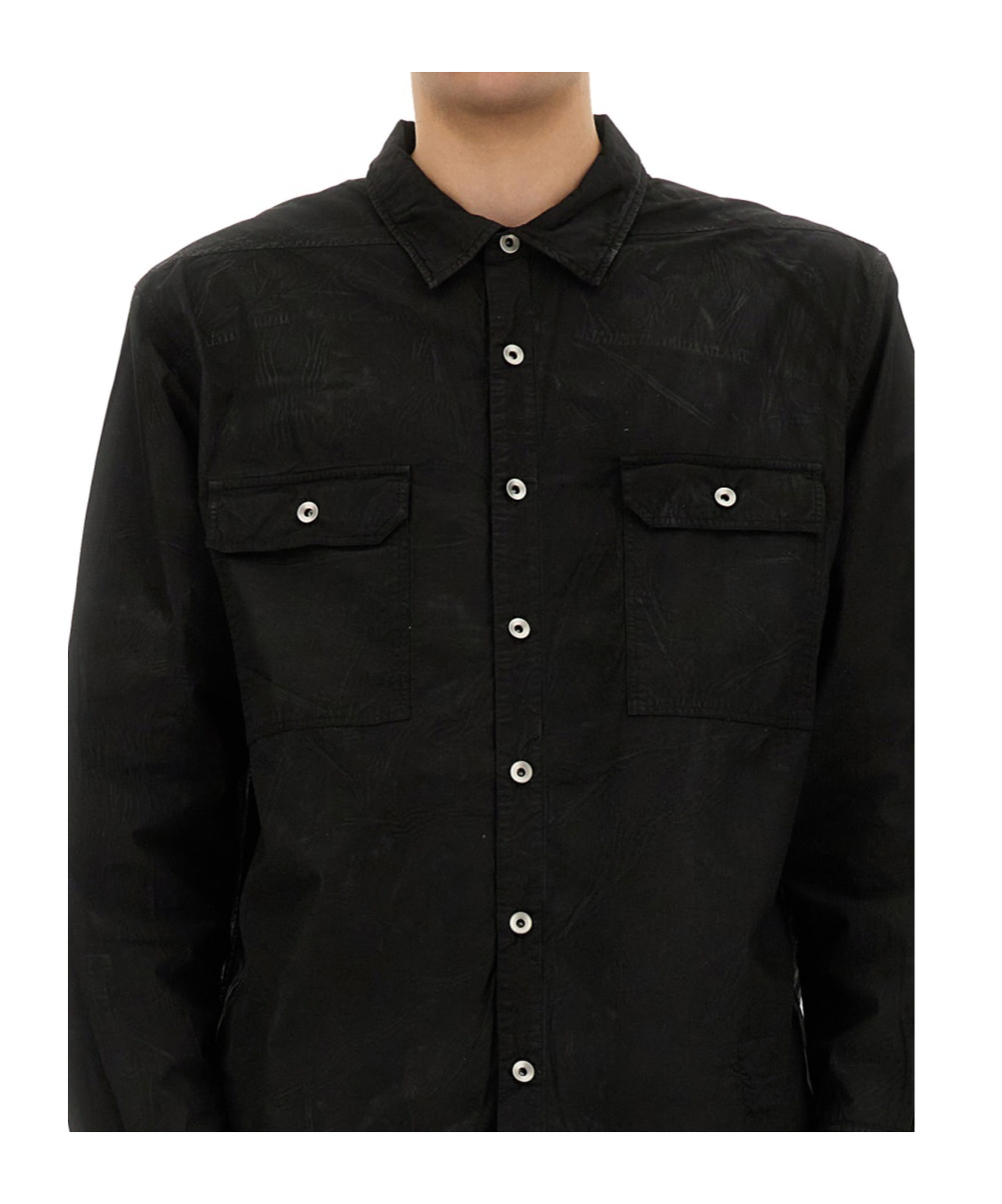 Rick Owens Drkshdw Overshirt With Chest Pockets And Long Sleeves In Black