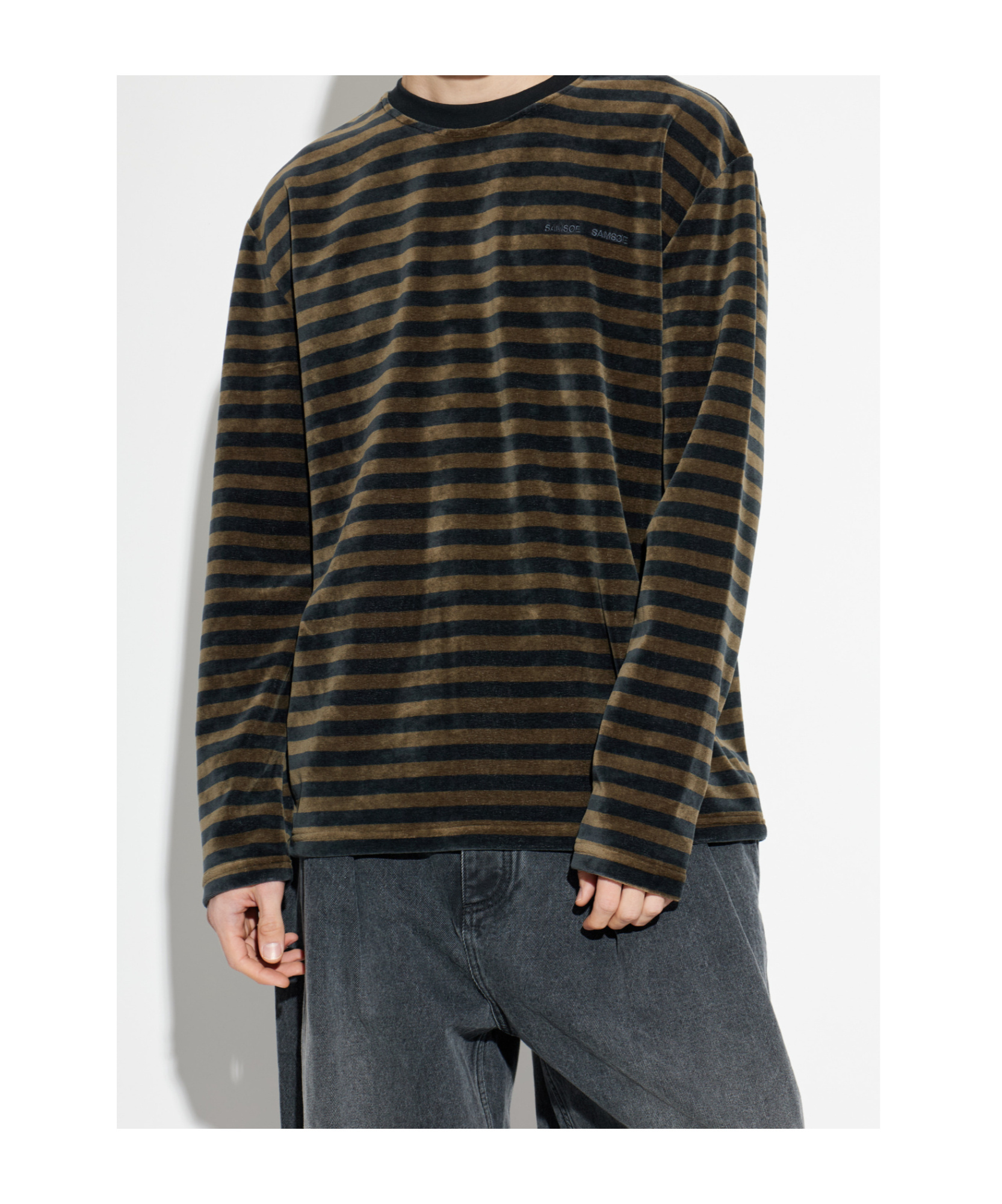 Samsoe & Samsoe Striped Long-sleeved T-shirt In Brown