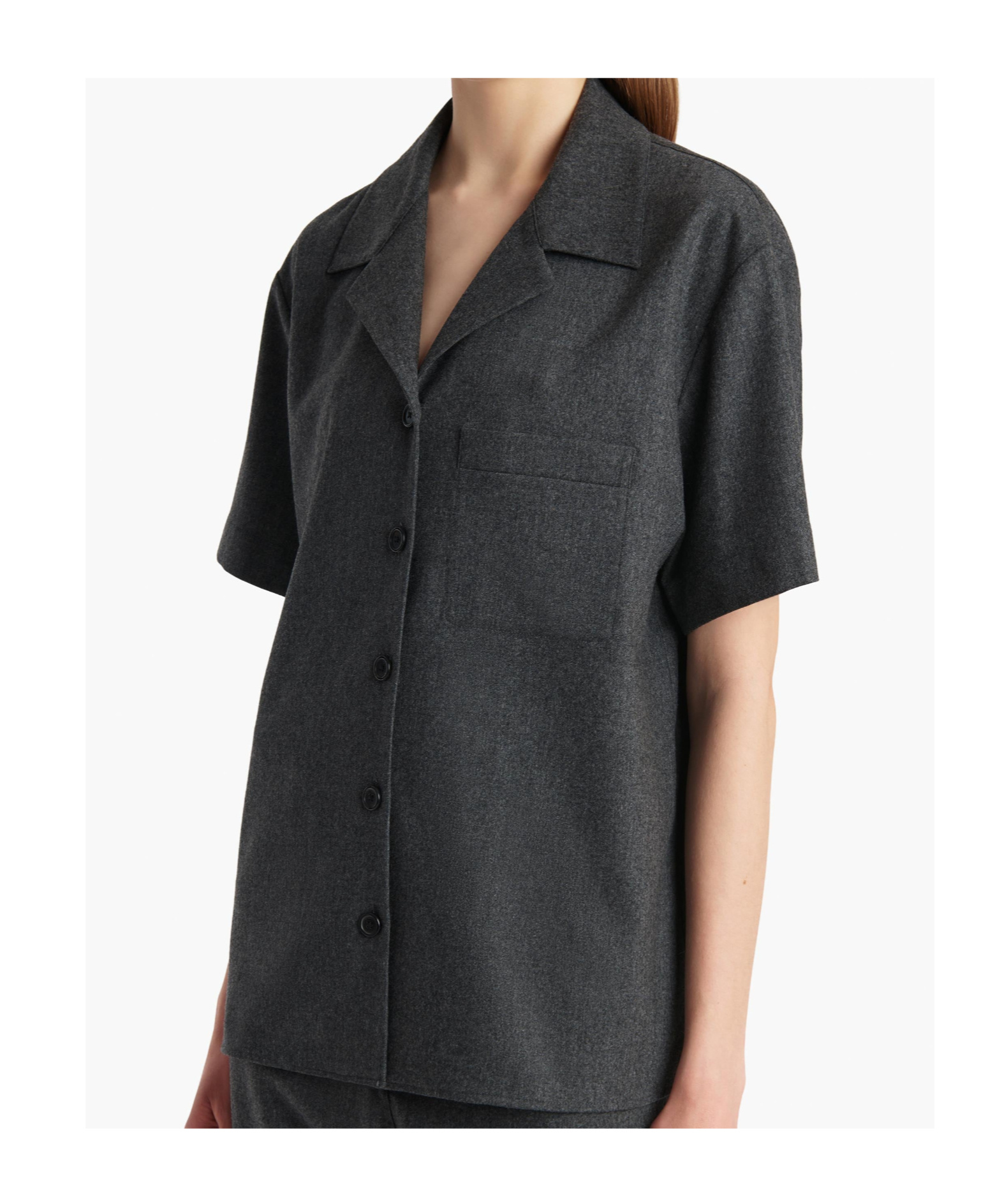 Khaite Womens Storm Riordan Camp-collar Stretch-wool And Cashmere Shirt In Gray