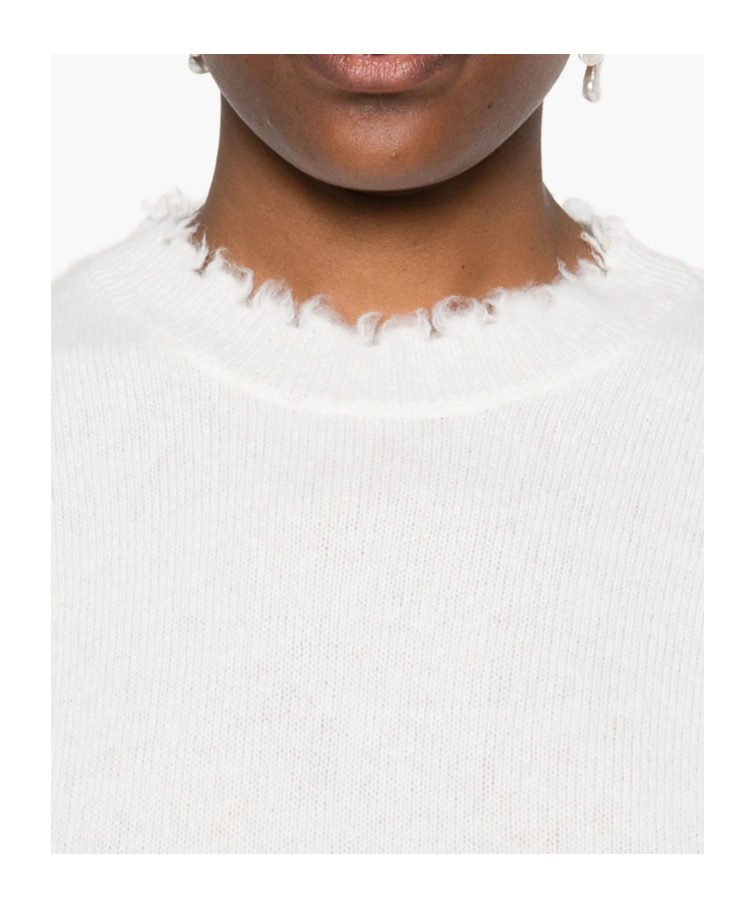 Antonelli Frayed-hem Round-neck Sweater In Multi