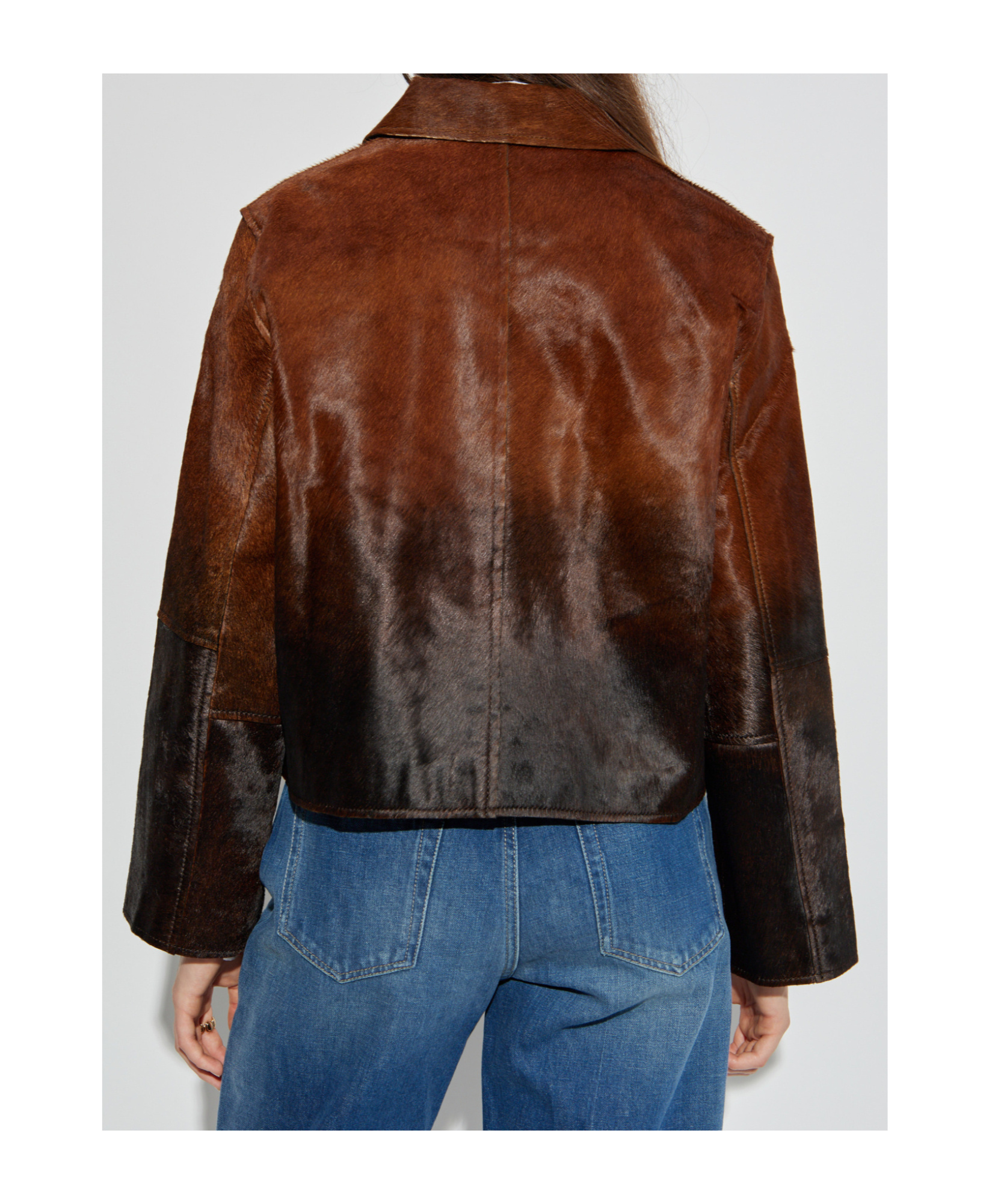 Samsoe & Samsoe Zippered Long-sleeved Leather Jacket In Brown