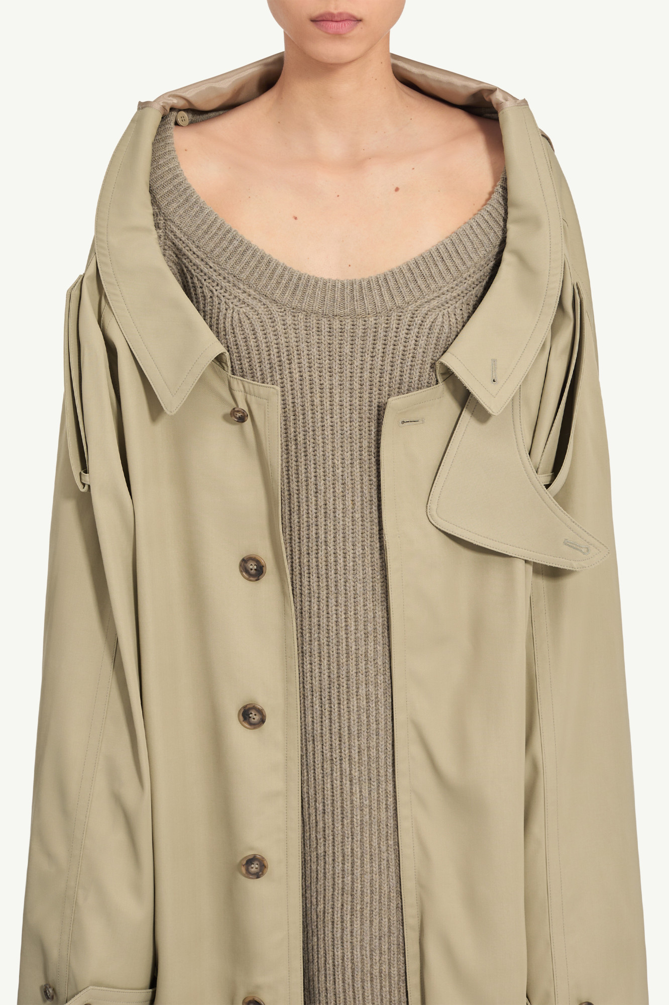 Mm6 Maison Margiela Dual Wear Trench Coat In Gray