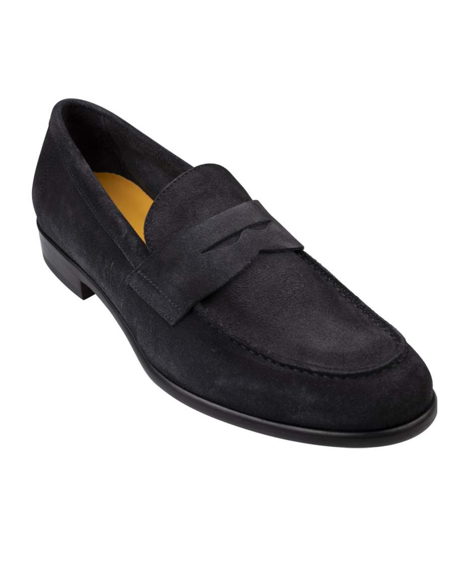 Doucal's Man Loafers Midnight Blue Size 10 Soft Leather In Blue