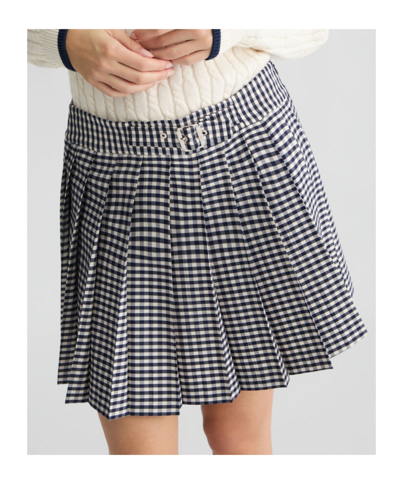 Liu •jo Liu Jo Check Pattern Pleated Miniskirt With Belt Loops In Gray
