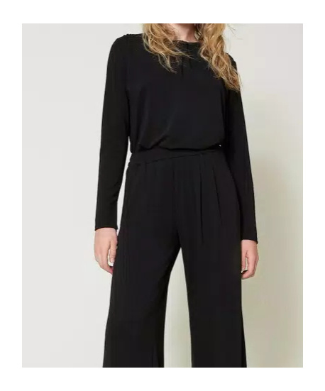 Shop Twinset Drape-detailing Jersey Blouse
