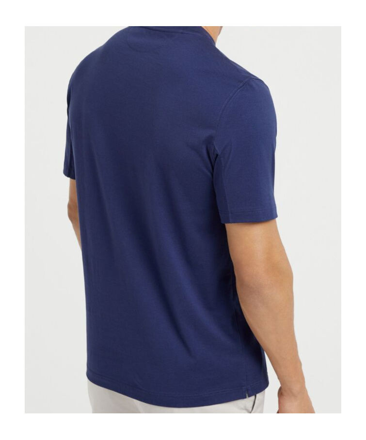 Brunello Cucinelli Cotton Hong Kong Graphic Print T-shirt In Blue