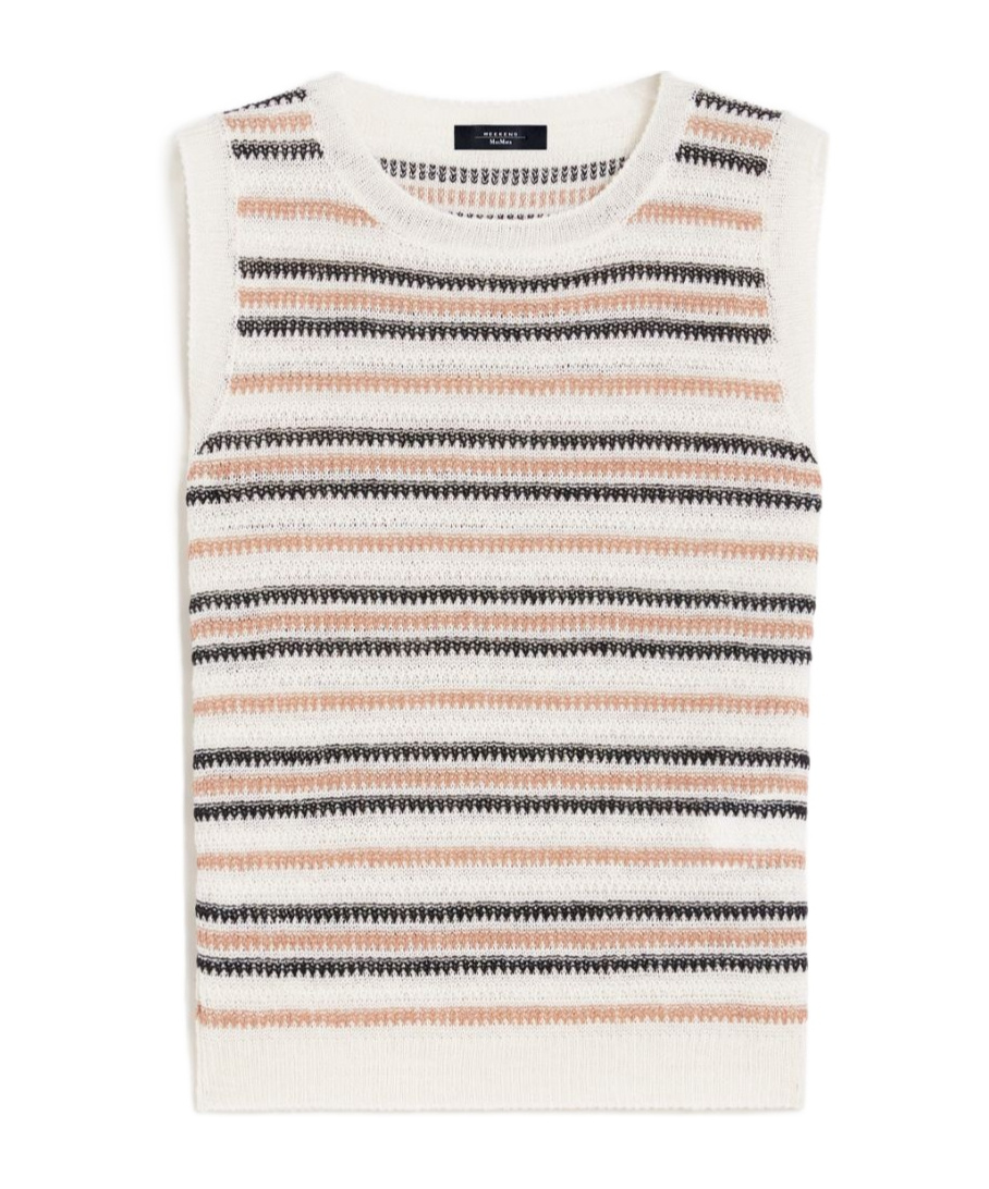 Weekend Max Mara Ciad Stripe Sleeveless Linen Sweater