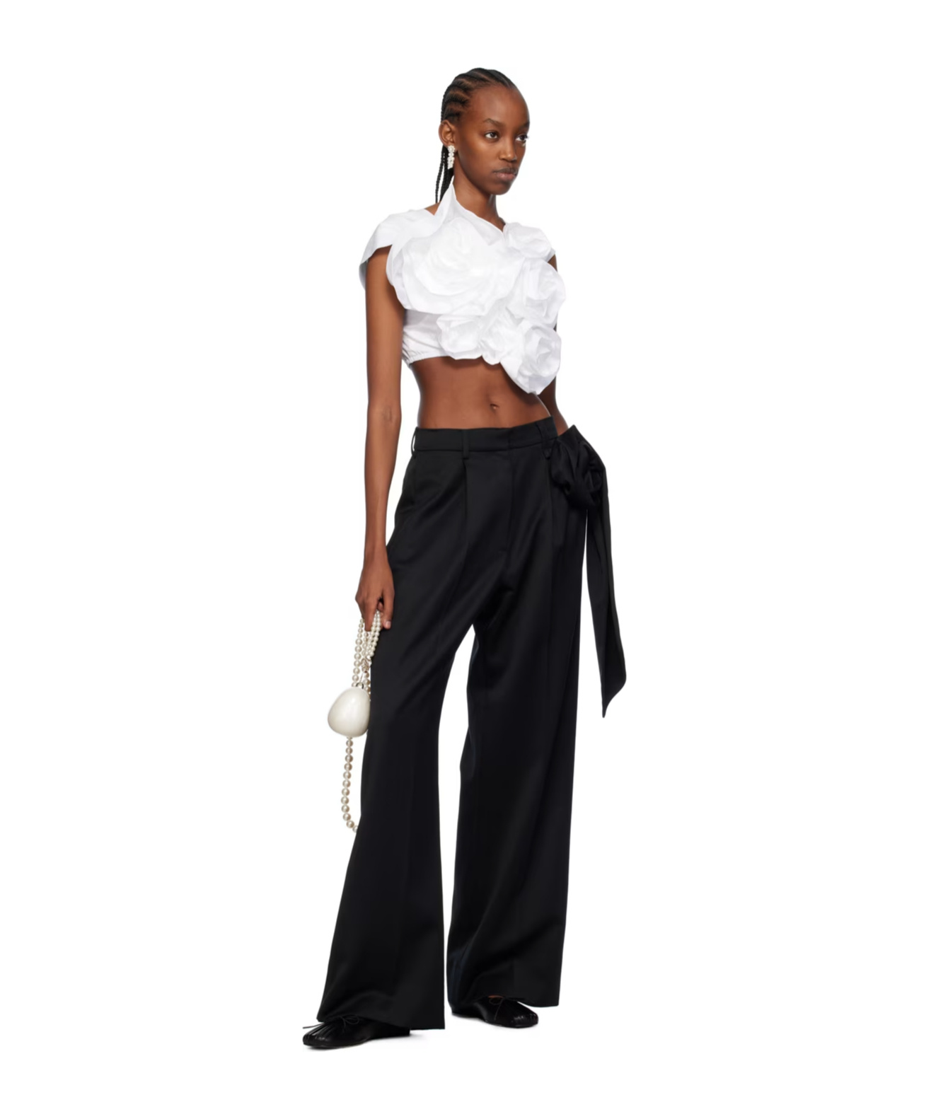 Simone Rocha High-waist Straight-leg Trousers In Black