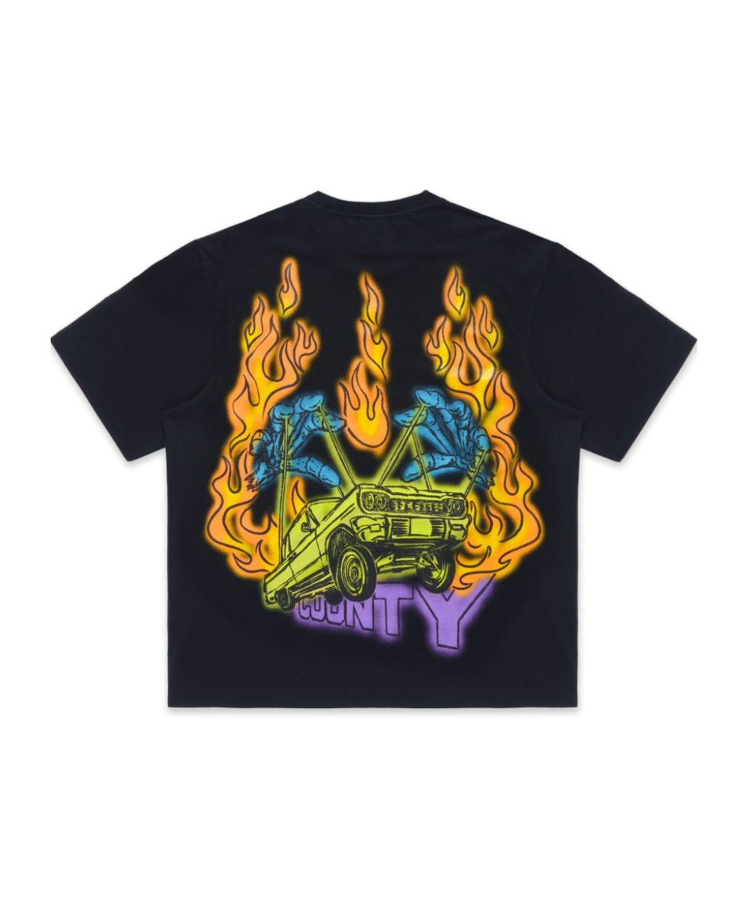 Marcelo Burlon County Of Milan County Flame T-shirt In Black