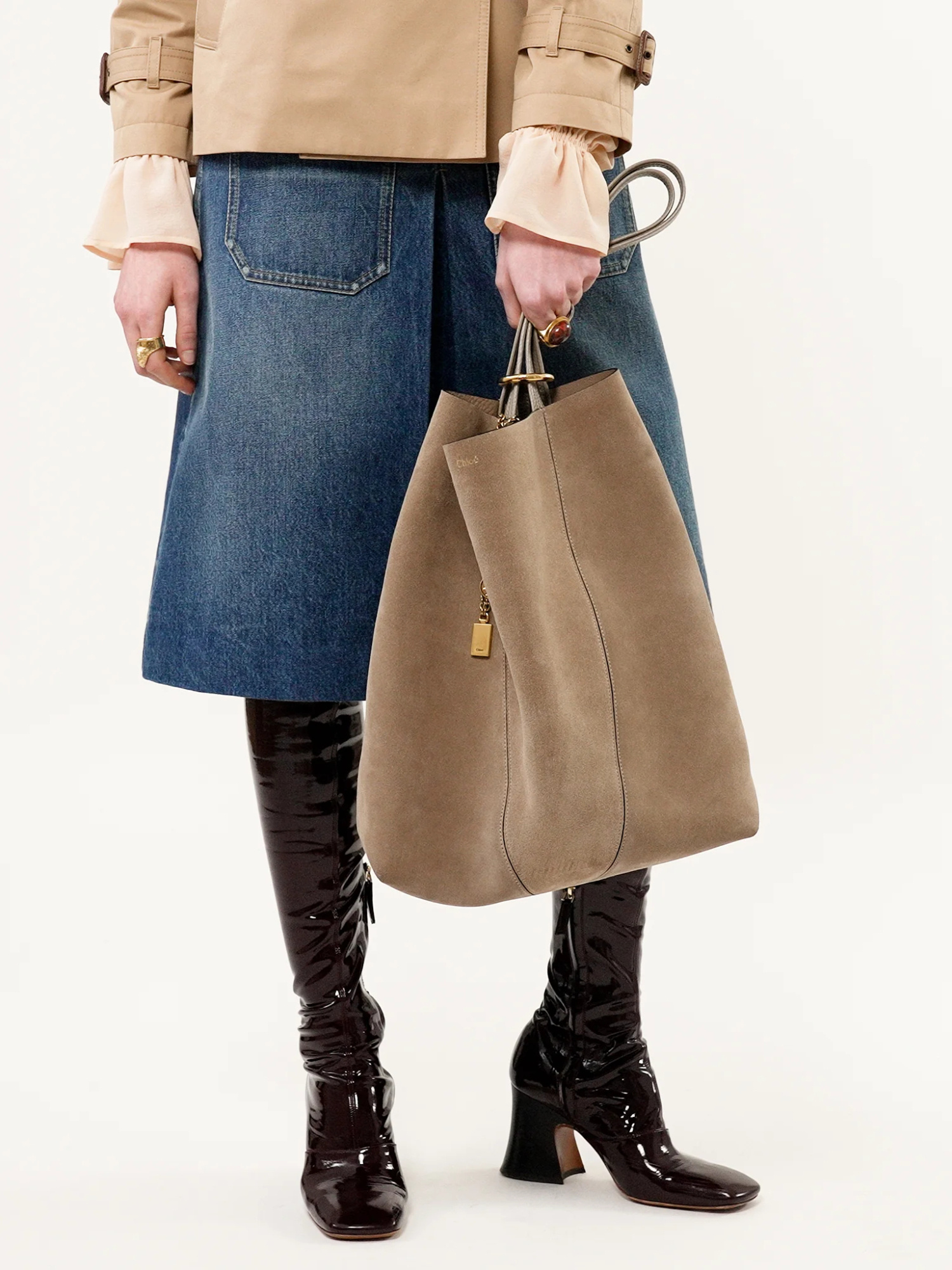 Chloé Large Double-handle Shoulder Bag In Brown