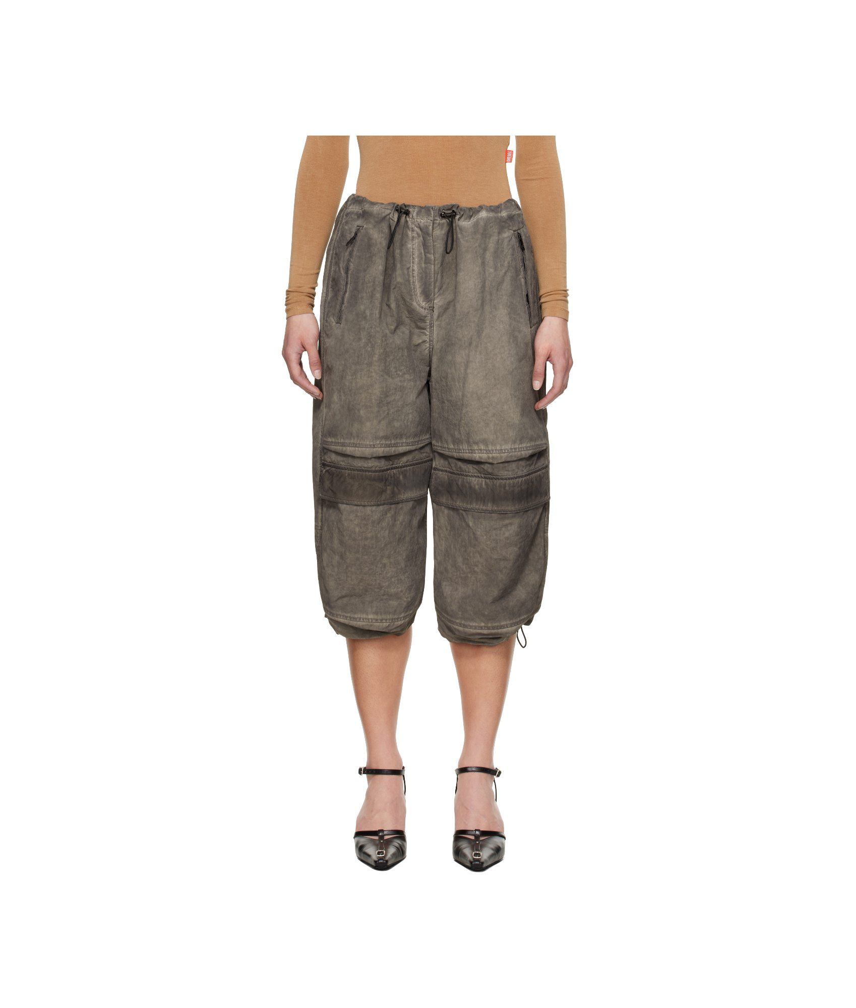 Diesel Gray P-dayetz-short-fem-q3 Trousers In Grey