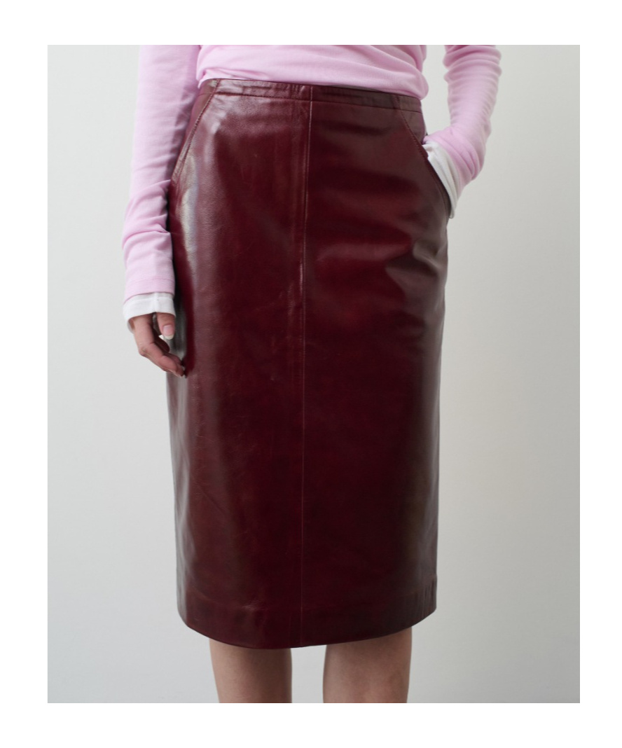 Remain Birger Christensen Leather Midi Skirt