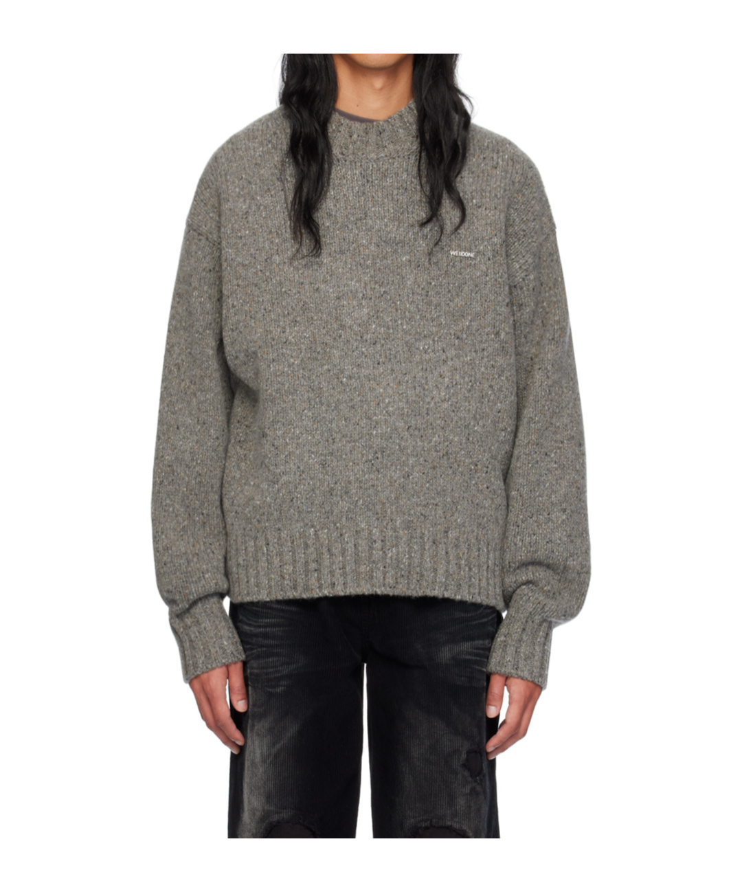 We11 Done Rib Knitted Sweater In Gray