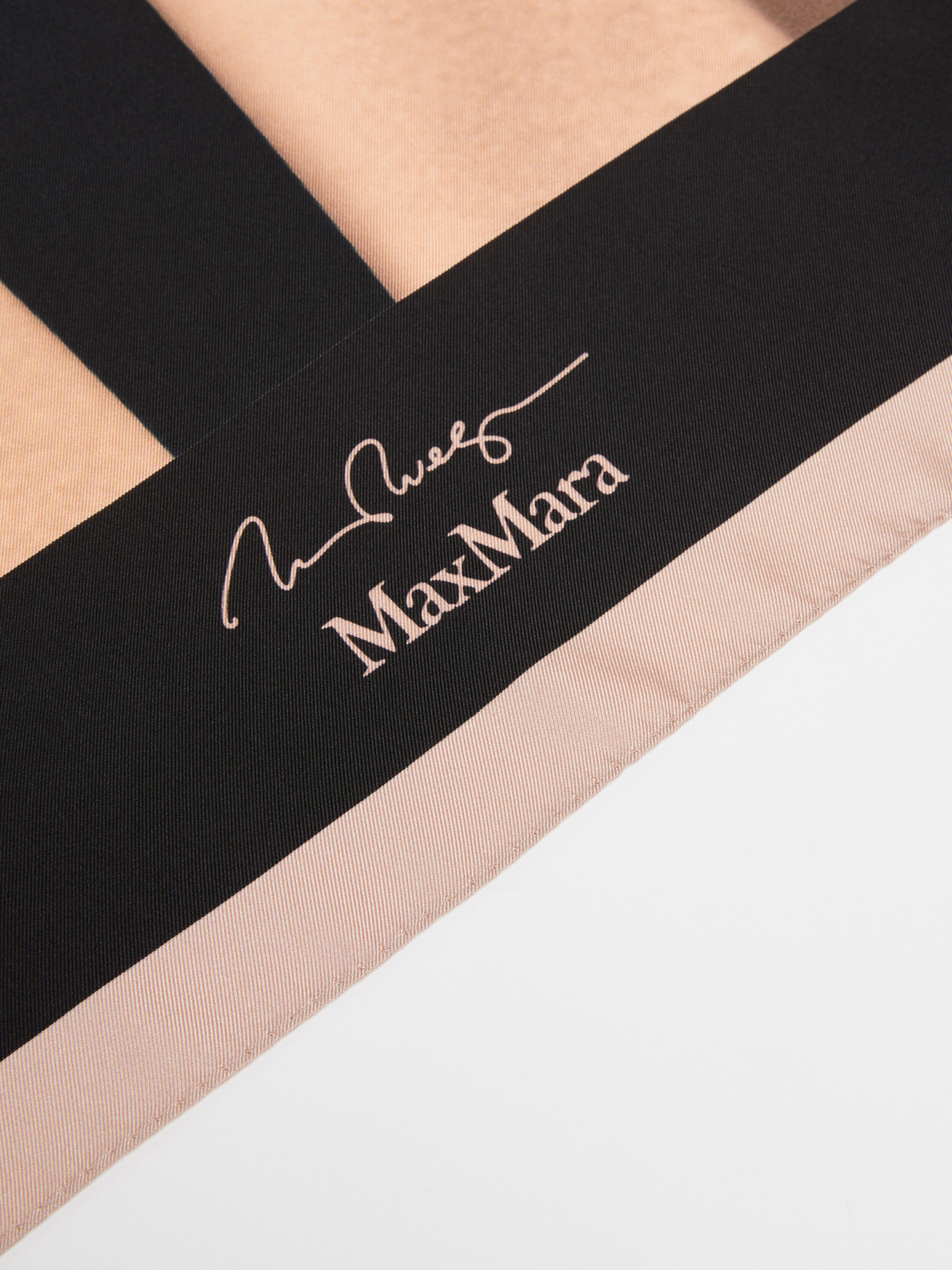 Max Mara Pattern Silk Scarf In Nude