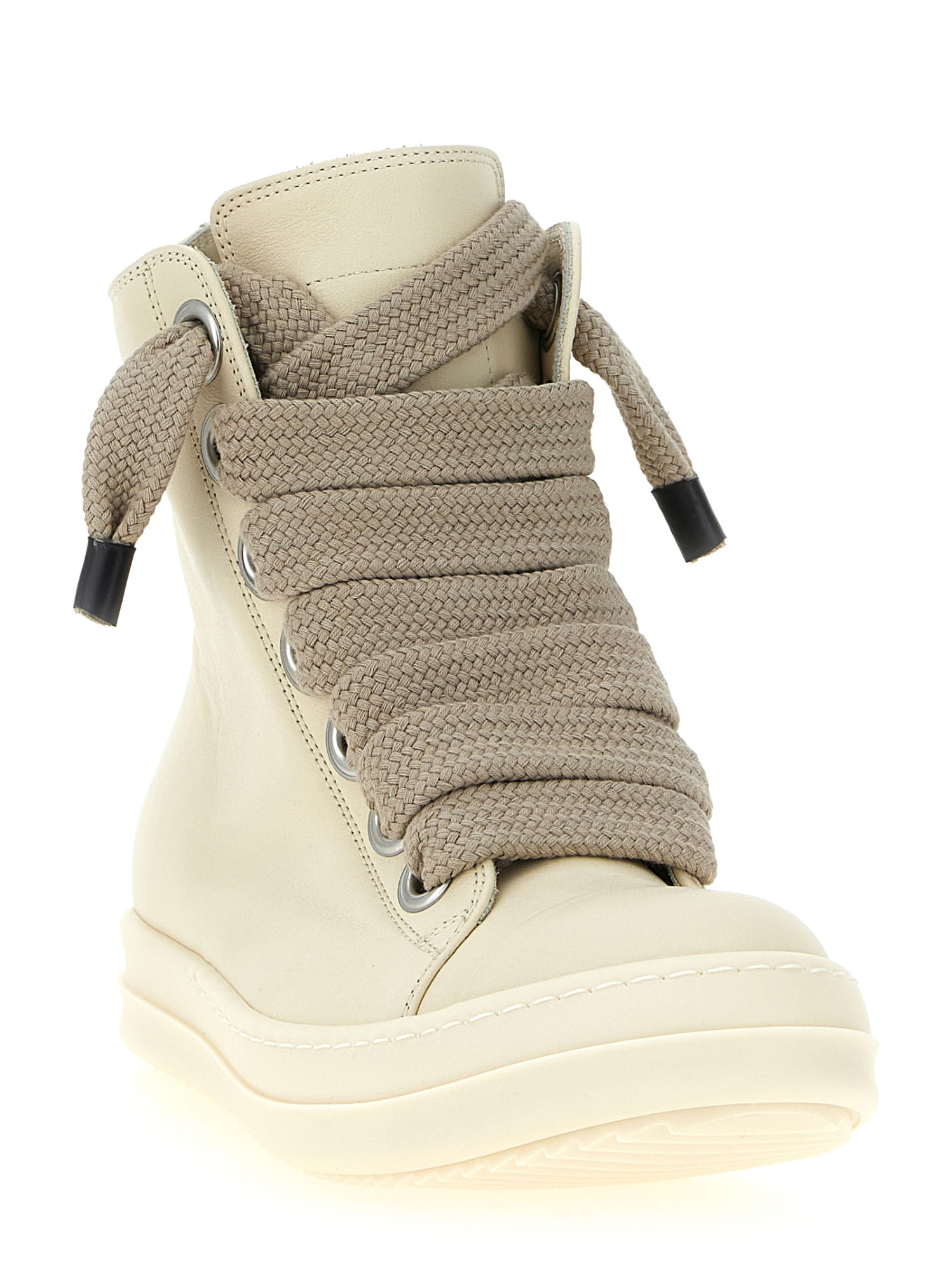 Rick Owens Lace-up High-top Sneakers In White