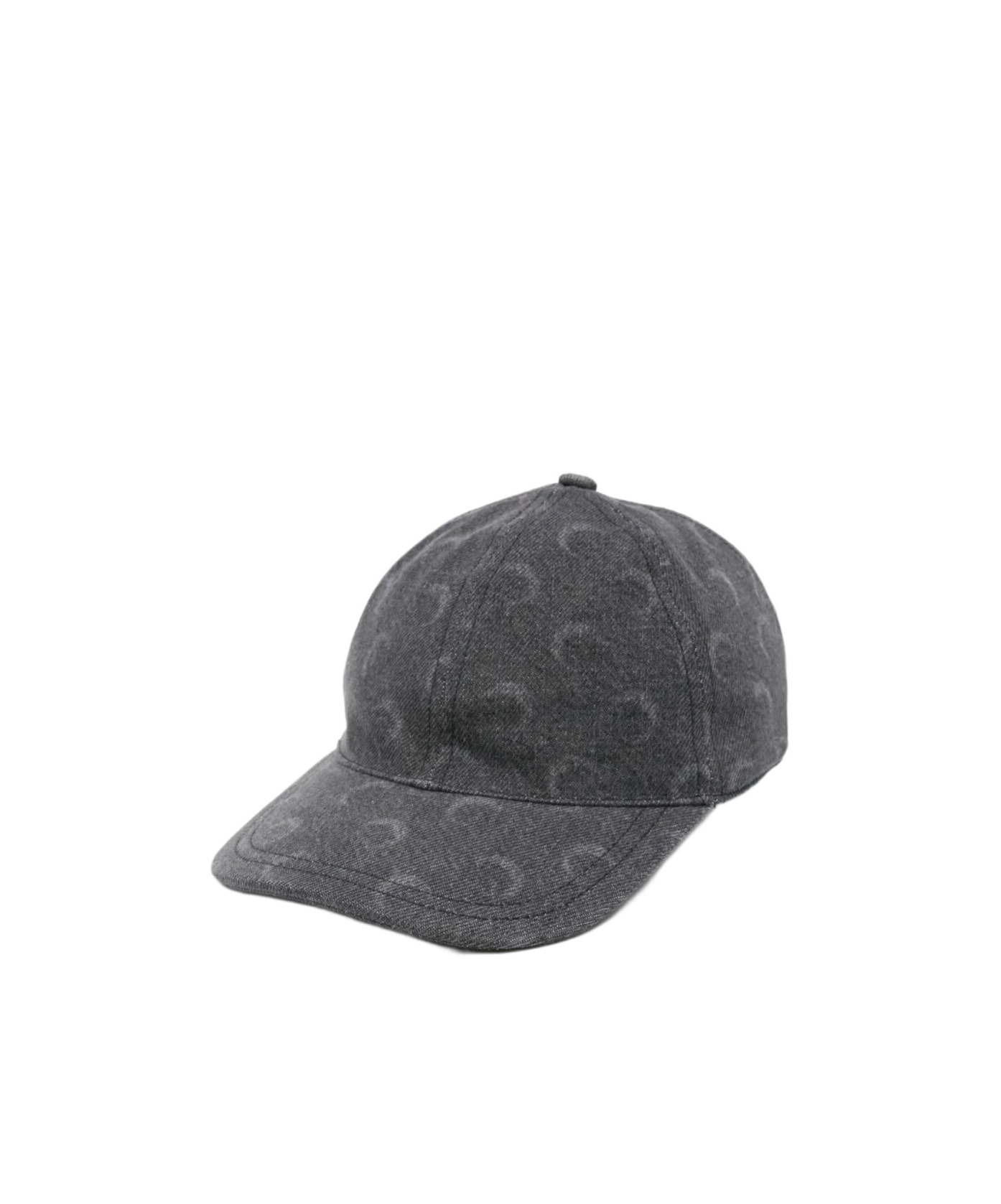 Marine Serre Moon Laser Cut Denim Baseball Cap In Gray