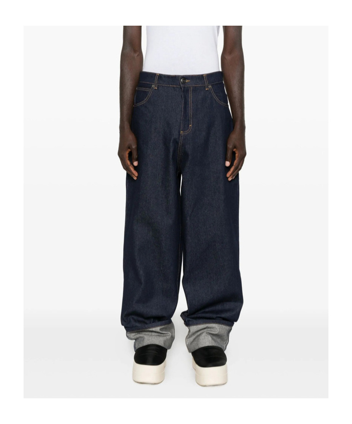 Charles Jeffrrey Loverboy Cuffed Jeans In Blue